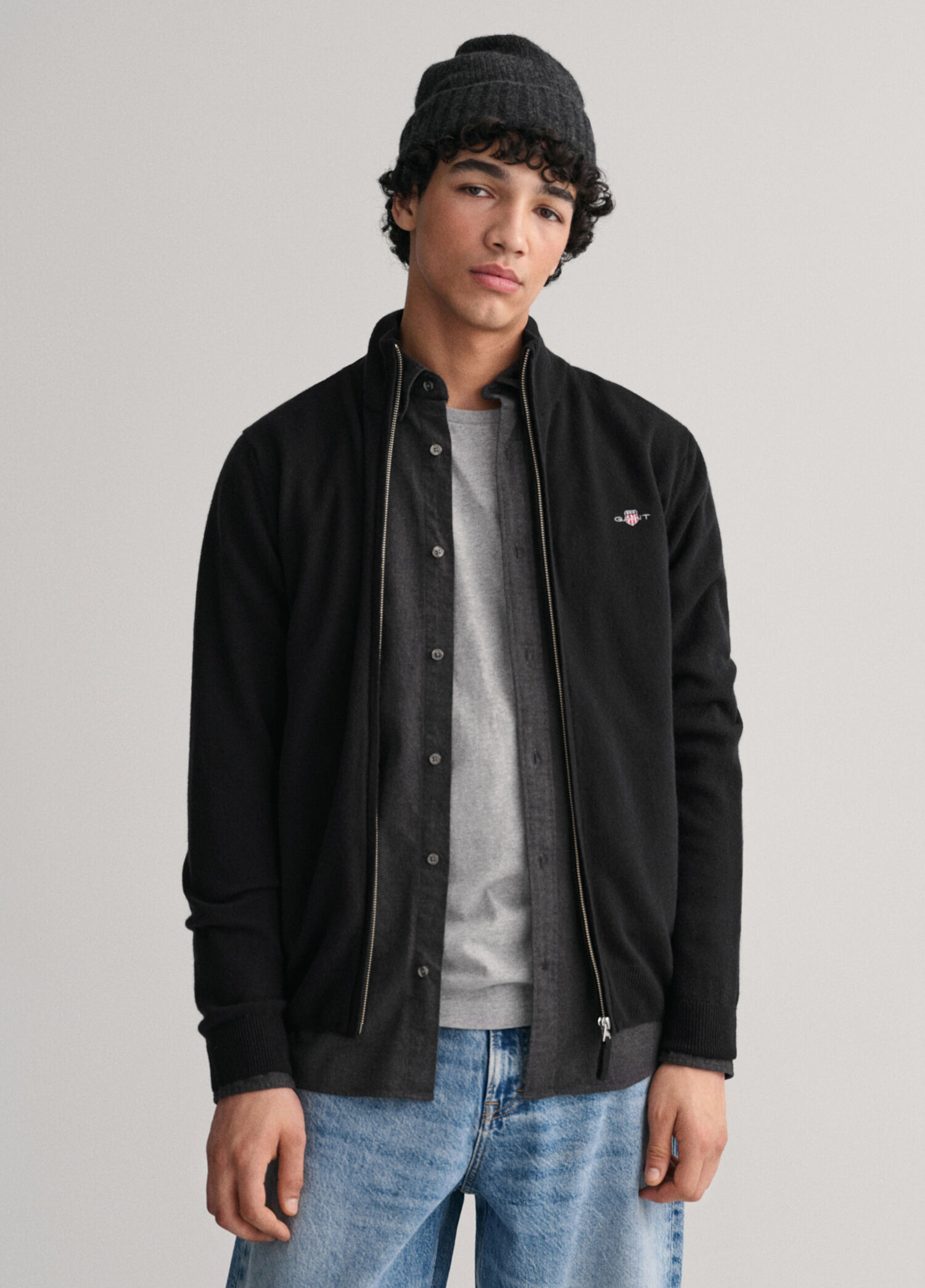 Siyah Regular Fit Erkek Yün Hırka