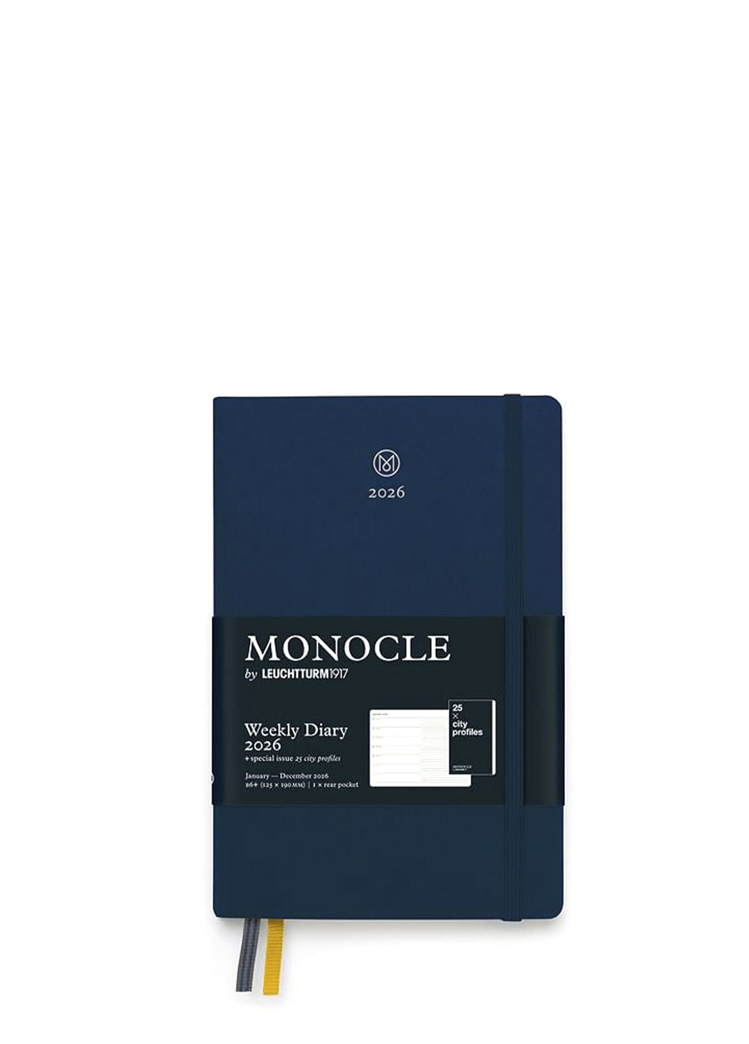 Monocle Çanta Boy B6+ 2026 12 Aylık Çizgili Ajanda ve Not Defteri