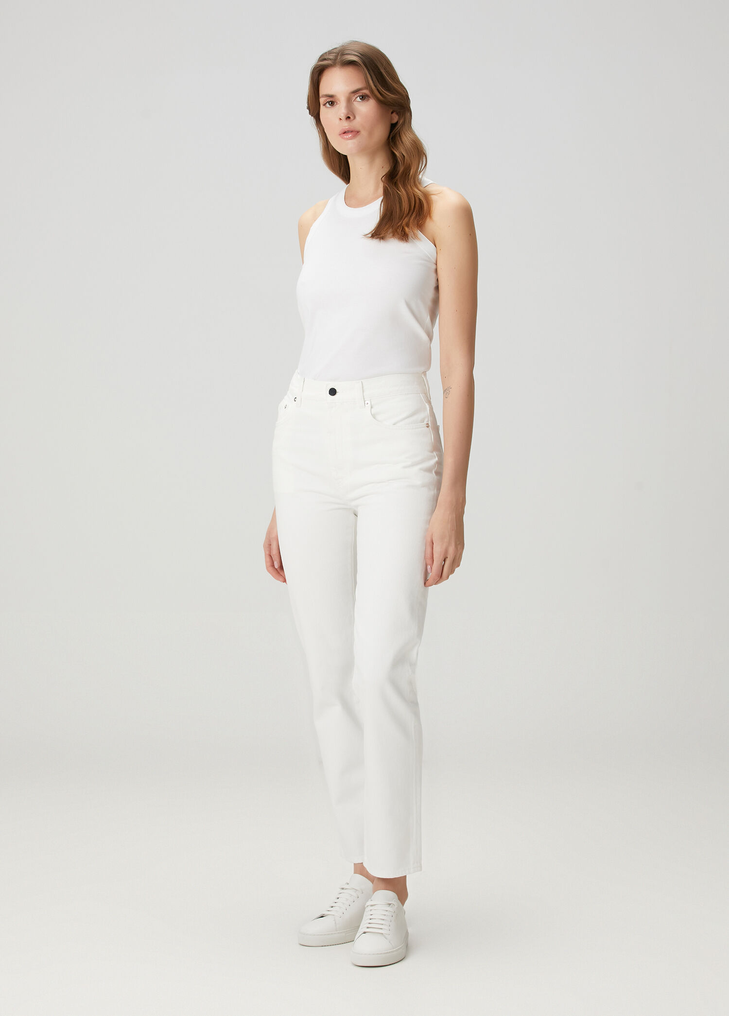 Wular Straight Leg Beyaz Jean Pantolon