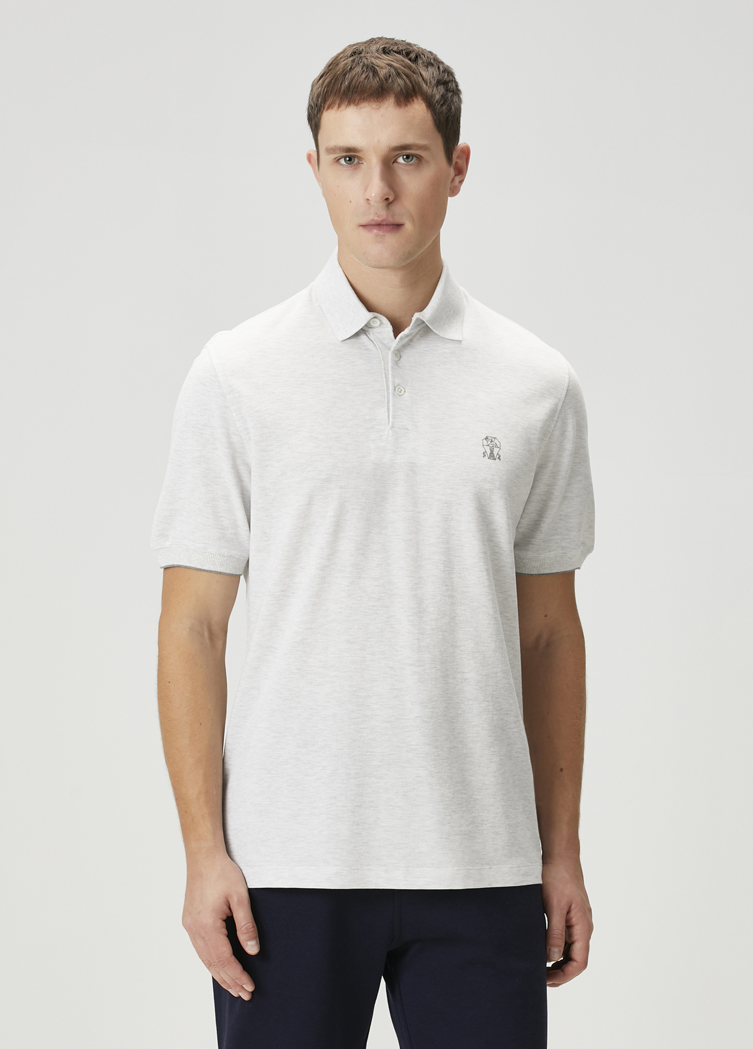 Gri Polo Yaka T-shirt