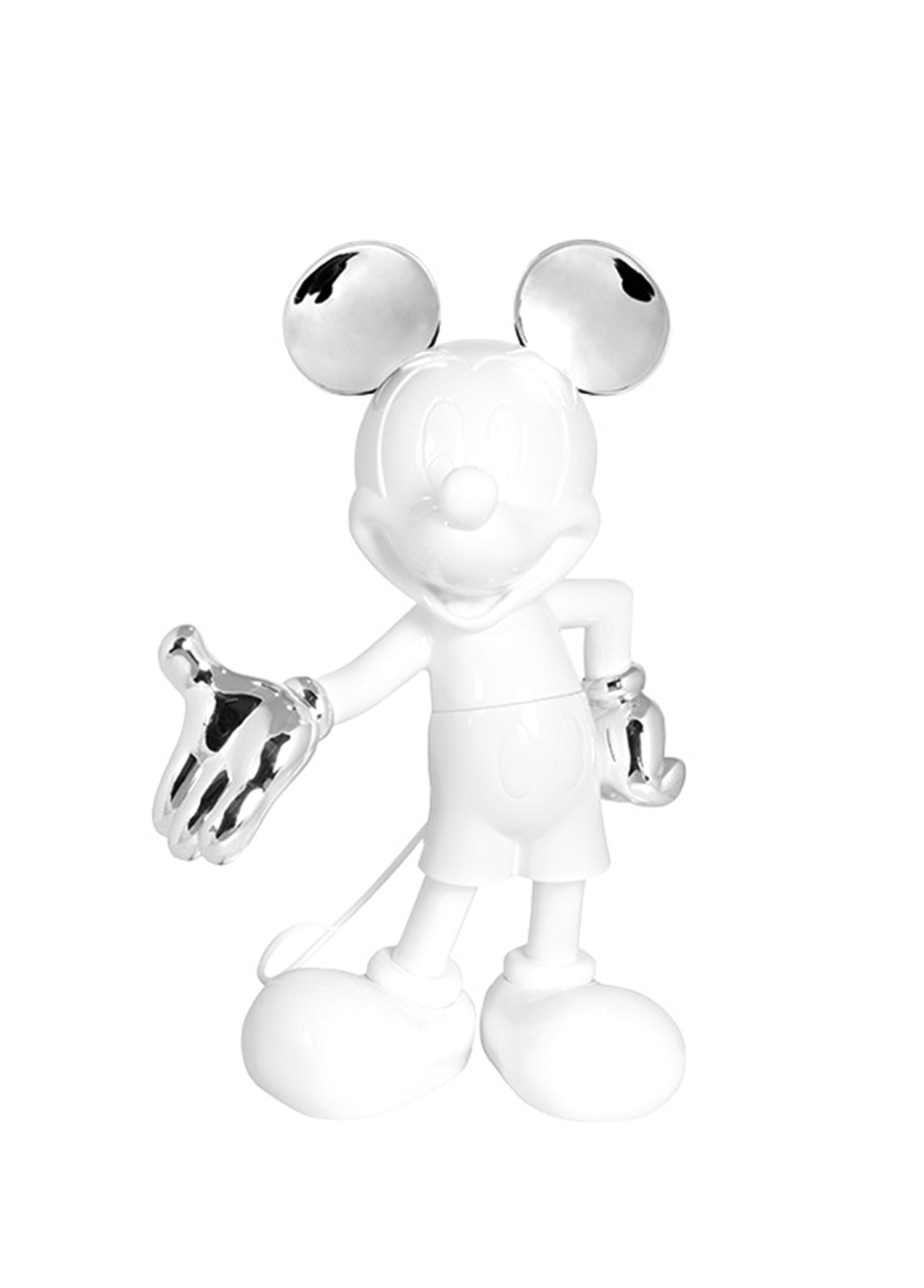 Mickey Welcome Beyaz Silver 30 cm Heykel