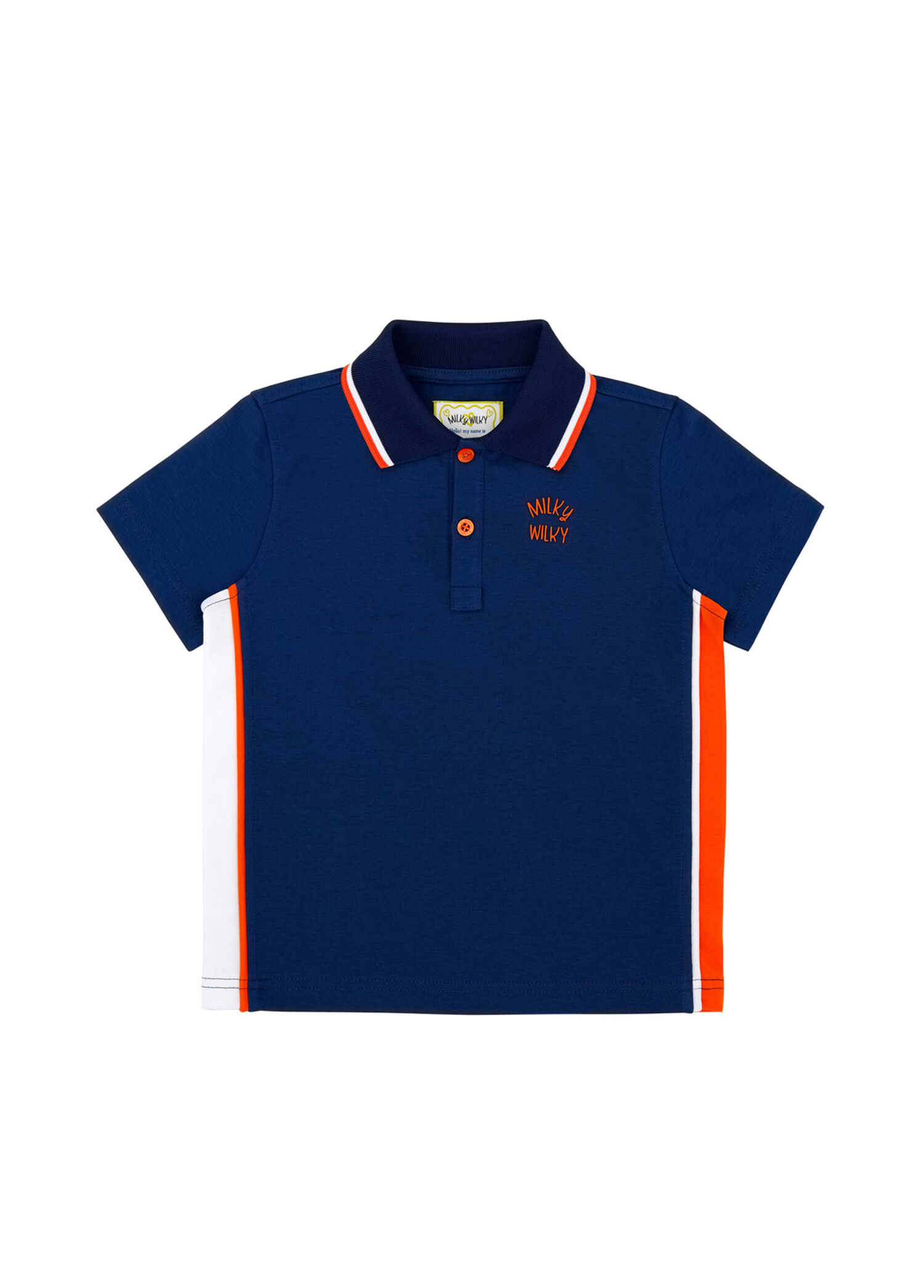 Lacivert Kenar Biyeli Polo Yaka Kısa Kollu Erkek Çocuk T-Shirt