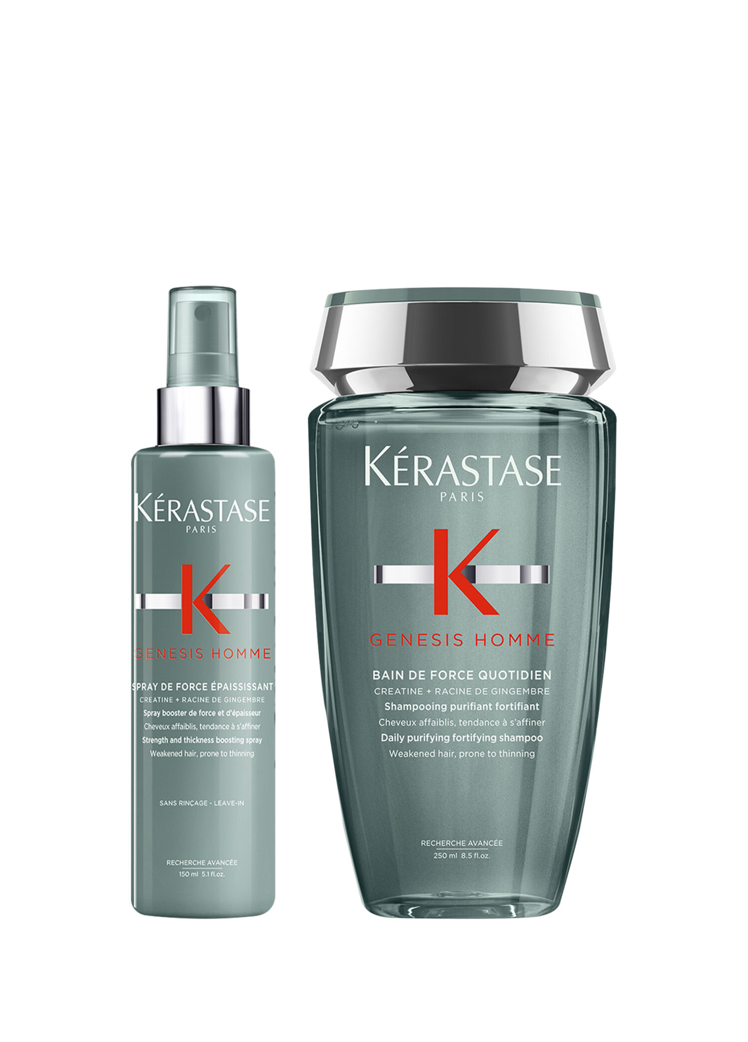 Genesis Homme Erkekler İçin Dökülme Karşıtı Şampuan 250 ml + Şekillendirici Sprey 150 ml 2'li Saç Bakım Seti