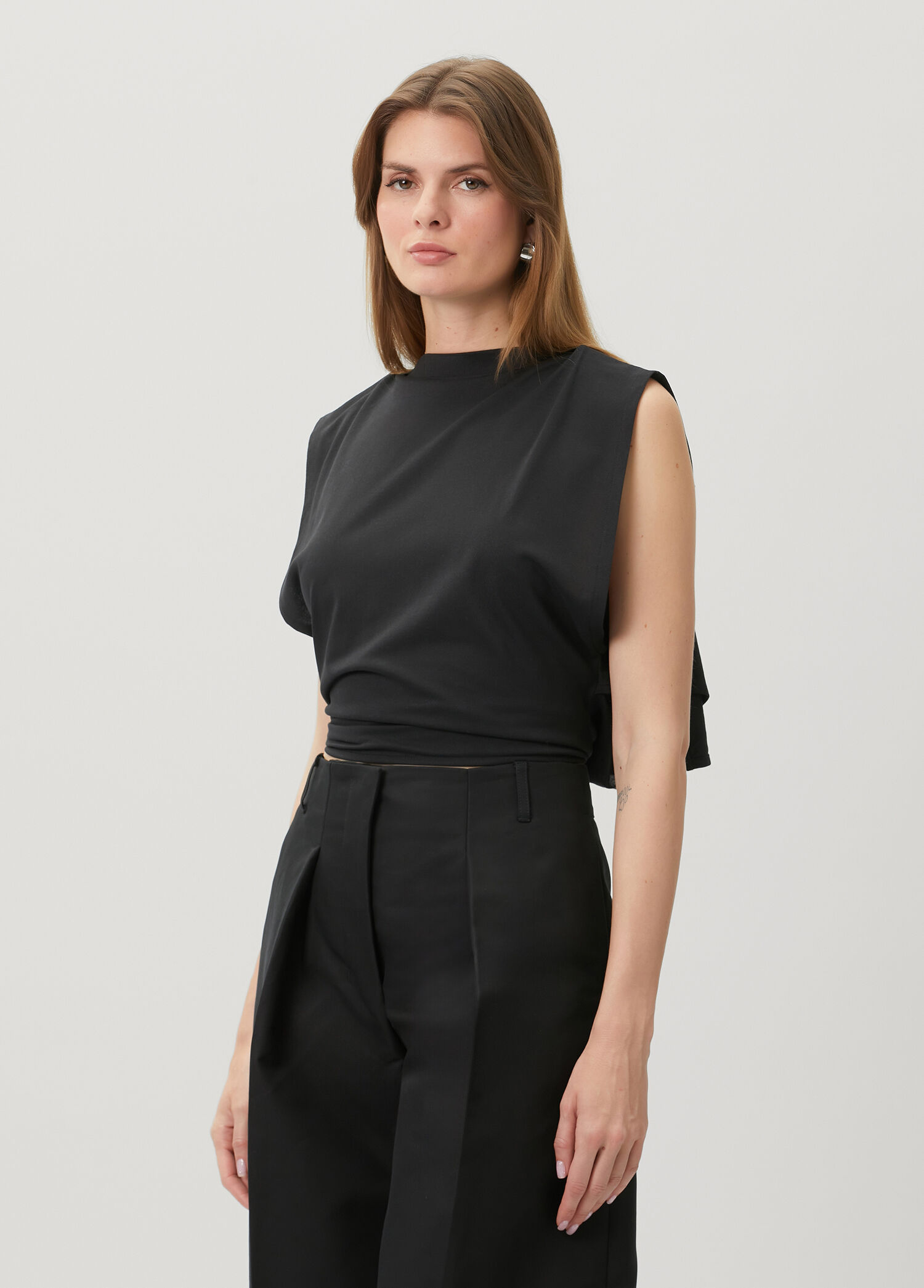 Le Marcel Siyah Crop Bluz