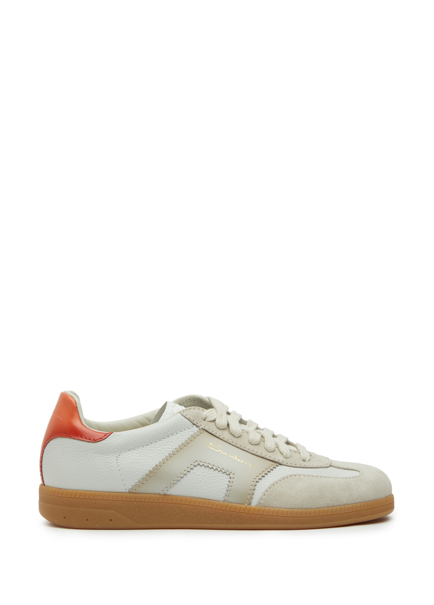 Kırık Beyaz Erkek Deri Sneaker