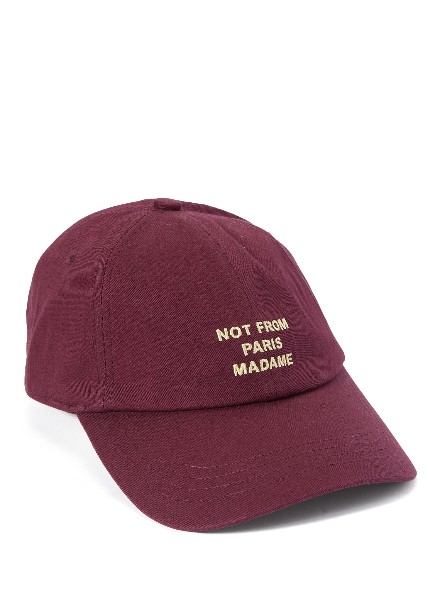 Bordo Slogan Nakışlı Erkek Şapka