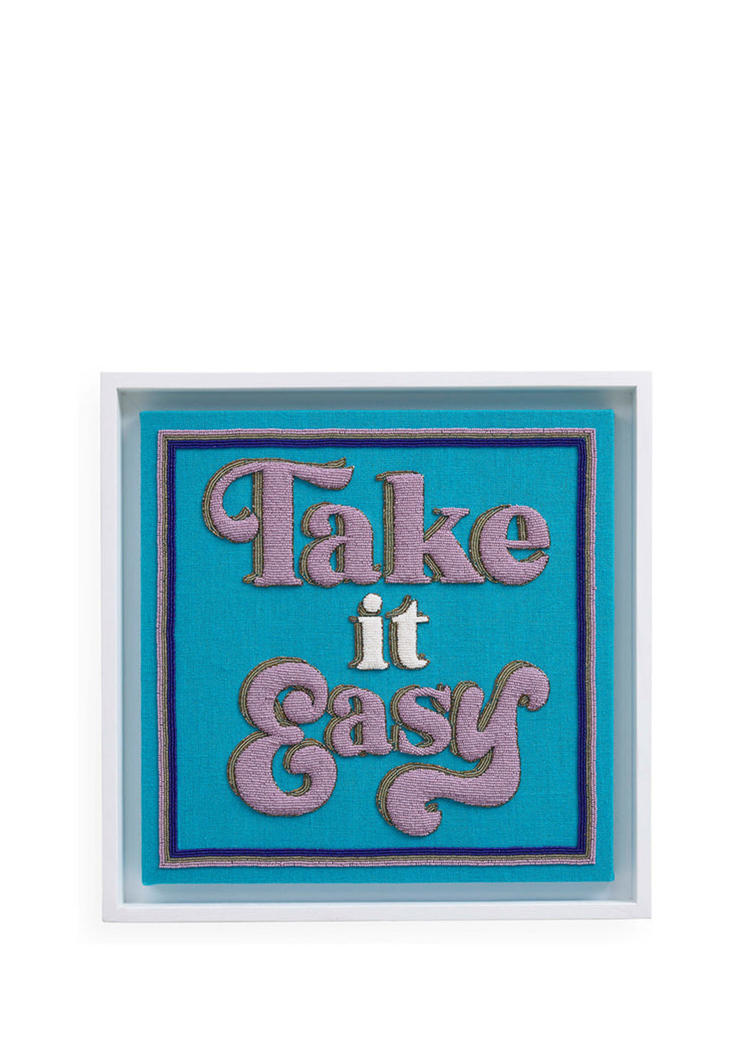 Take It Easy Beaded Mavi Duvar Süsü