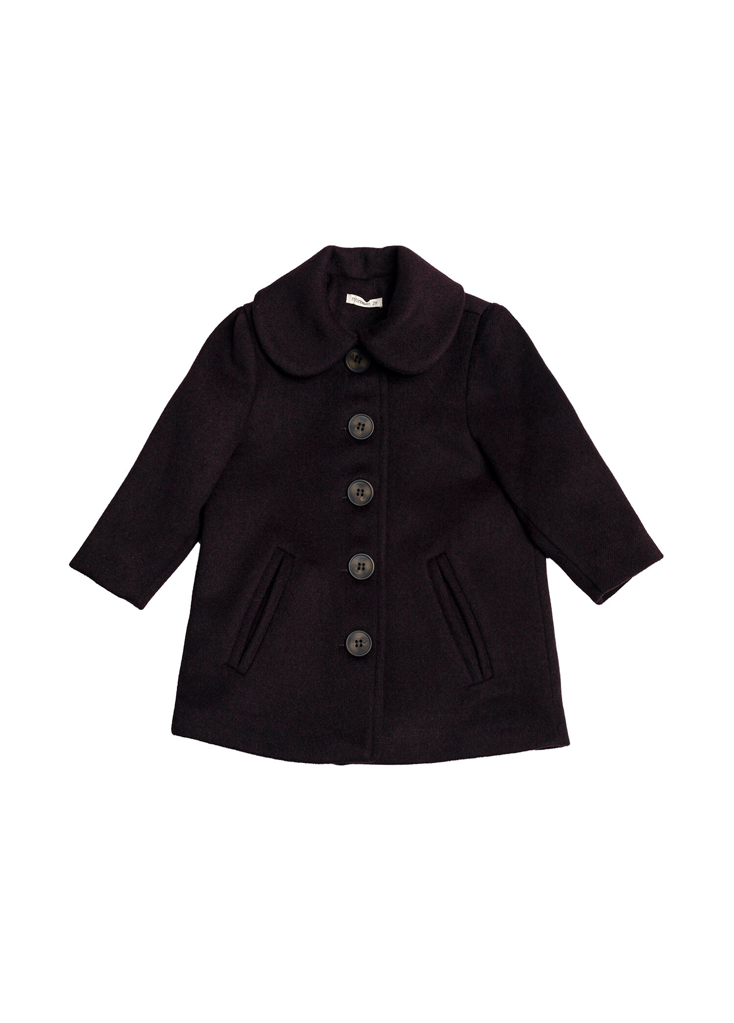 Primrose Bordo Bebe Yaka Yün Kız Çocuk Kaban
