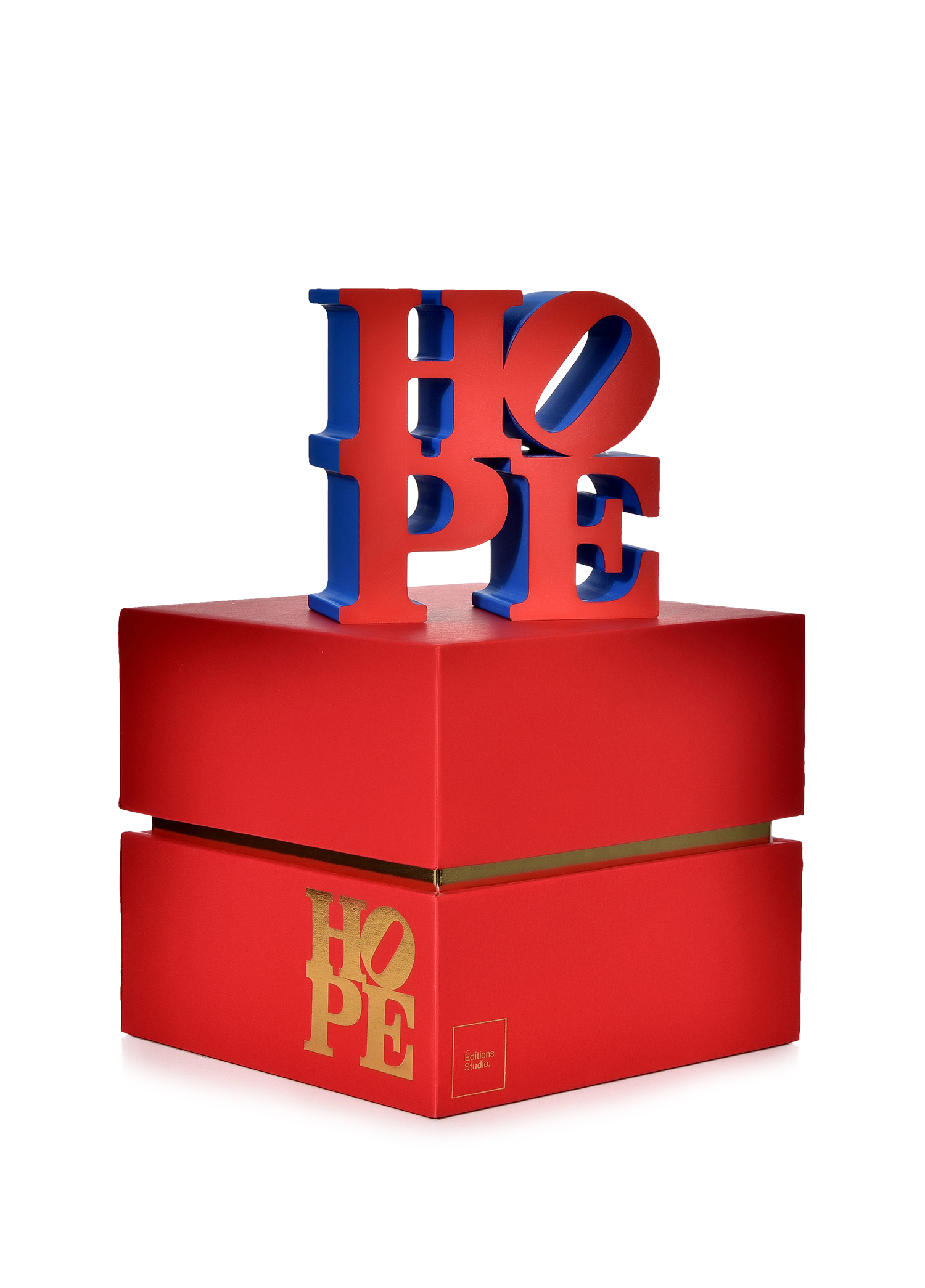 Robert Indiana Hope Small Mavi Kırmızı Heykel