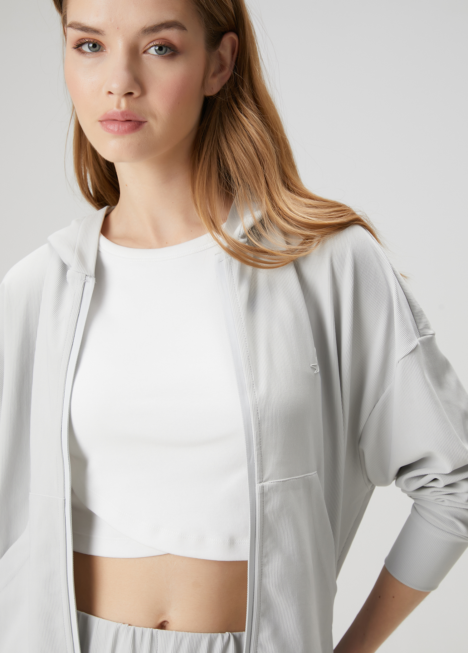 Gri Kapüşonlu İnce Ottoman Sweatshirt_1