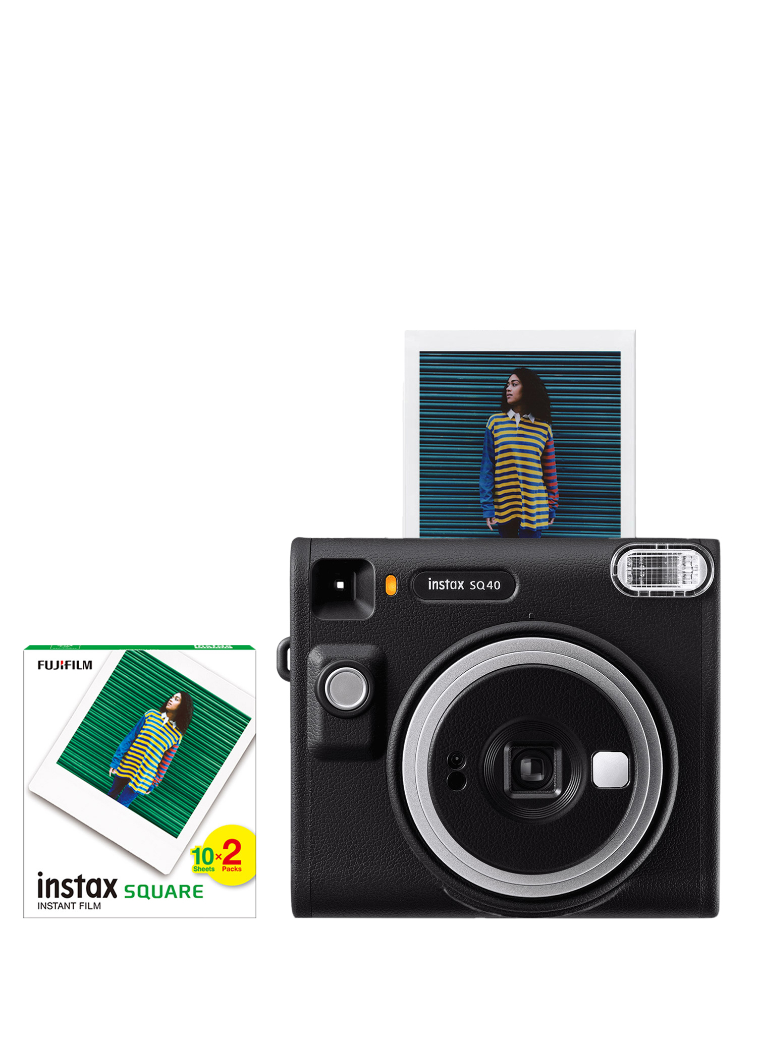 Instax SQ40 Siyah Fotoğraf Makinesi + 20'li Kare Film Seti