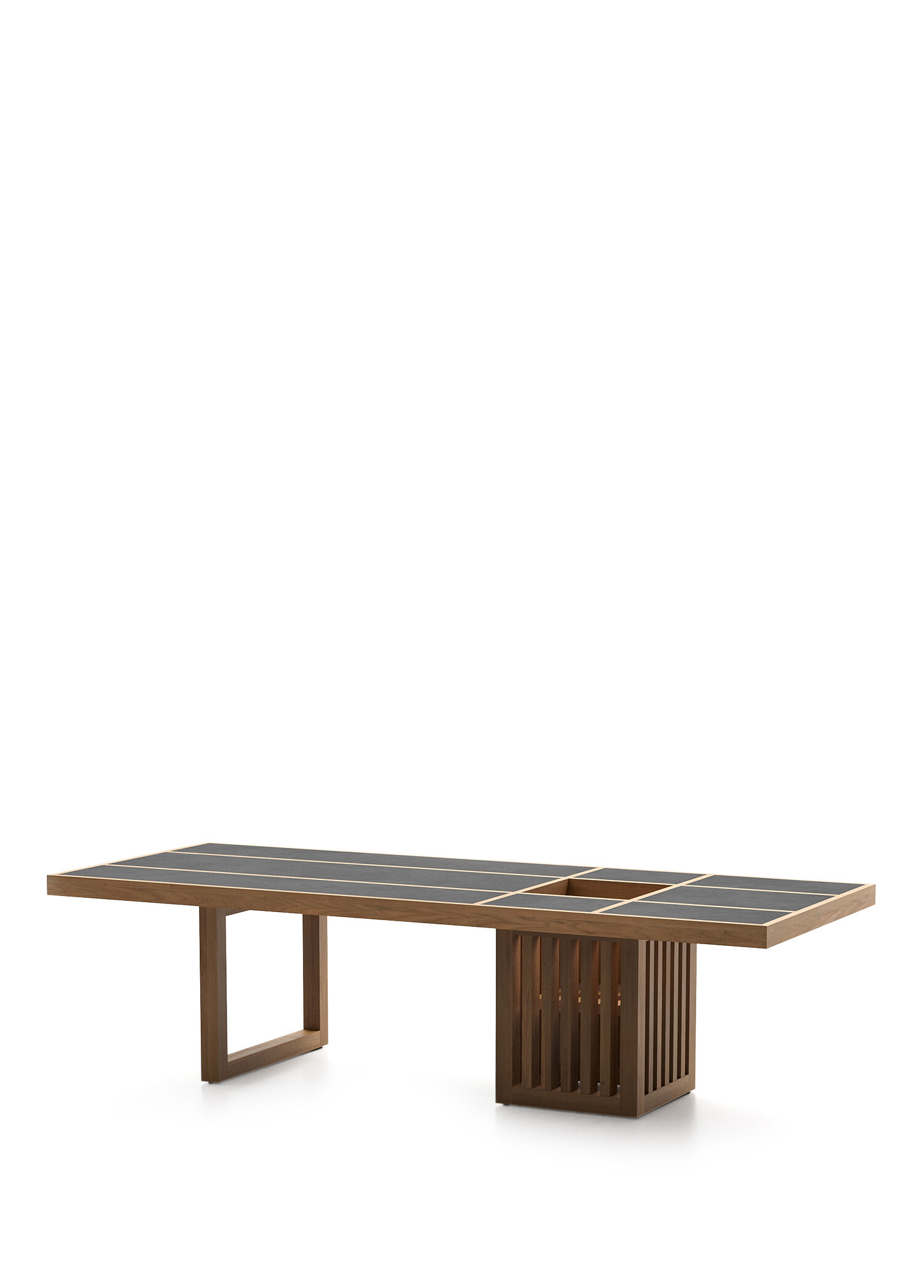 Equador Antrasit Naturel Teak Ağacı Bahçe Orta Sehpa