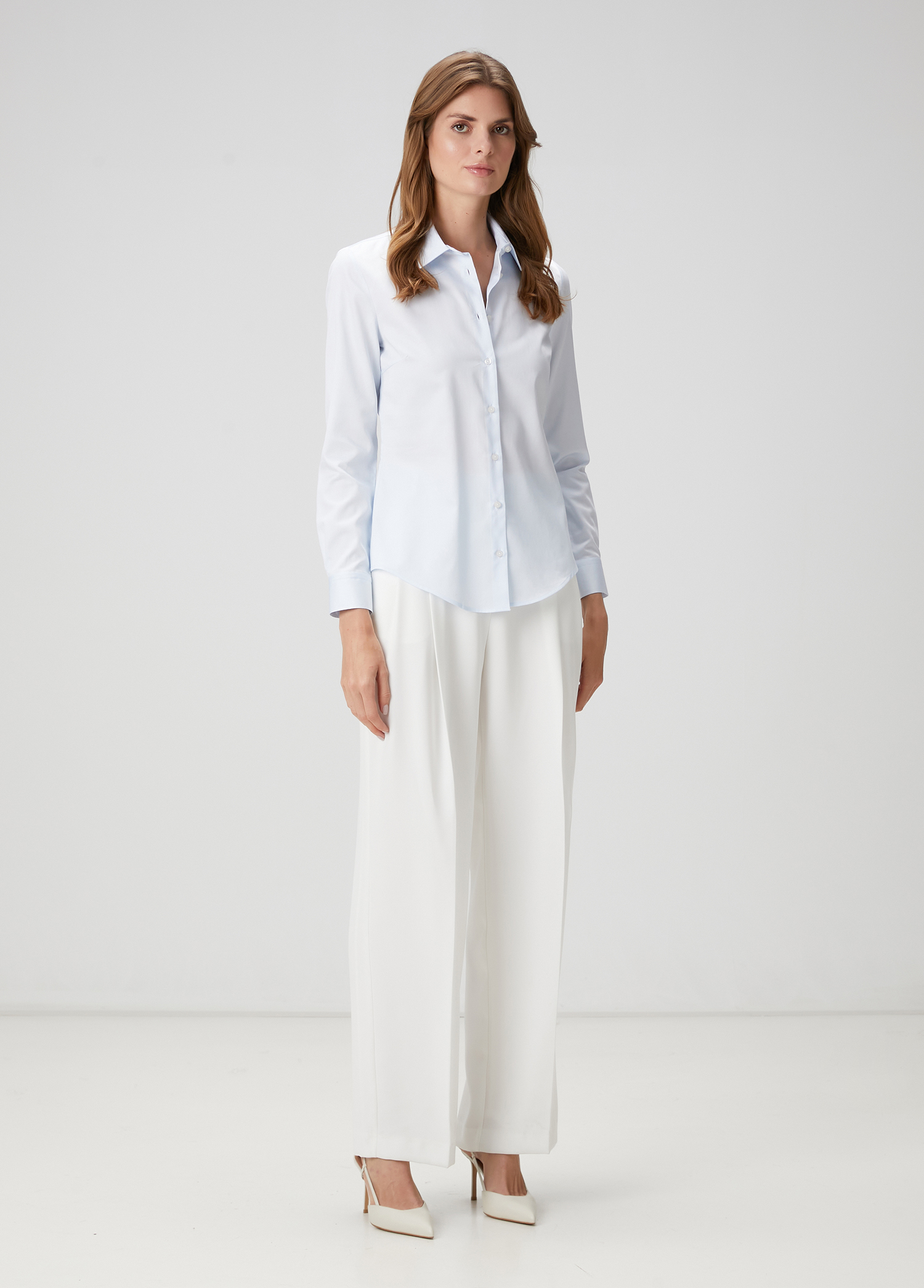 Slim Fit Non Iron Klasik Açık Mavi Gömlek_1