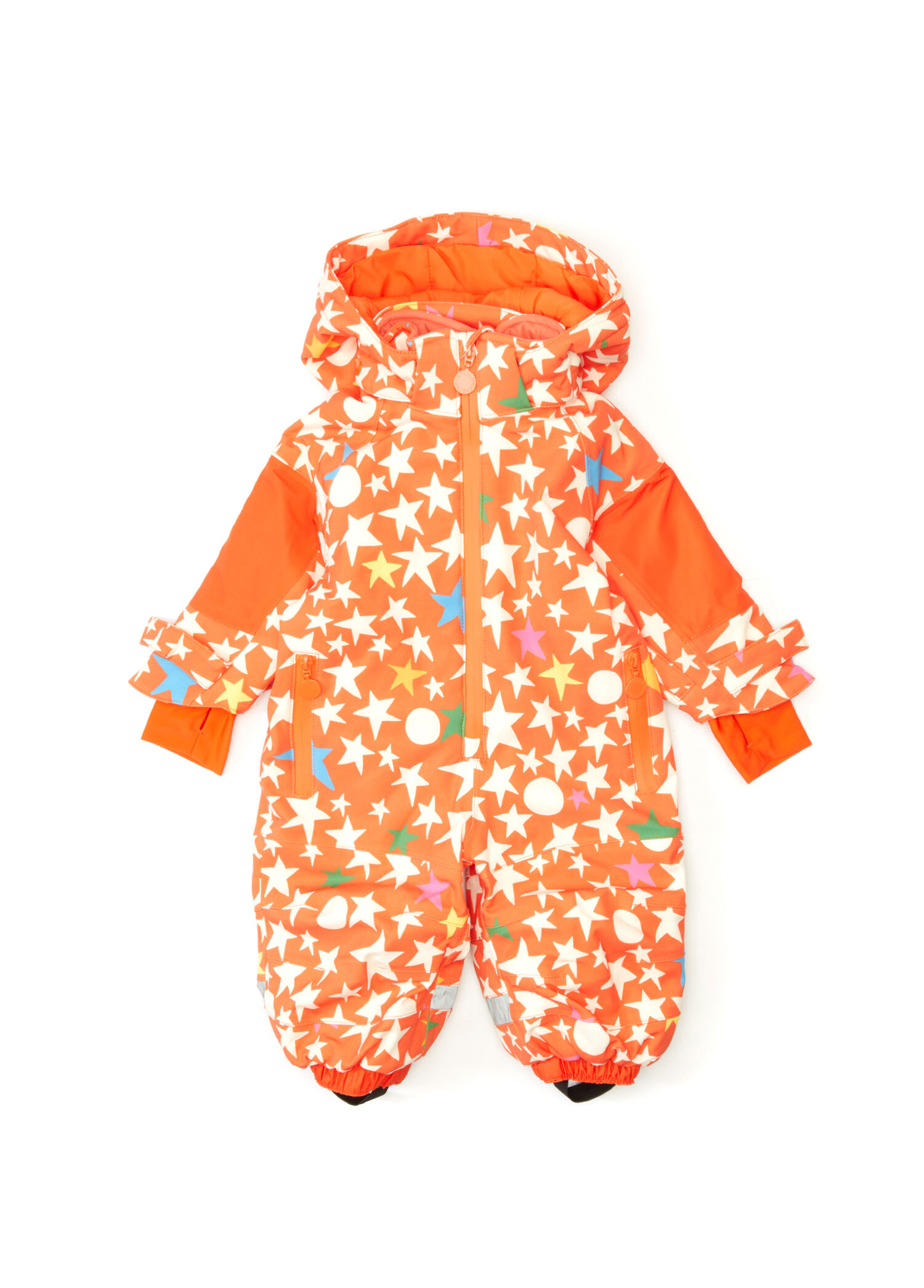 Orange Hooded Baby Boy Ski Jumpsuit
