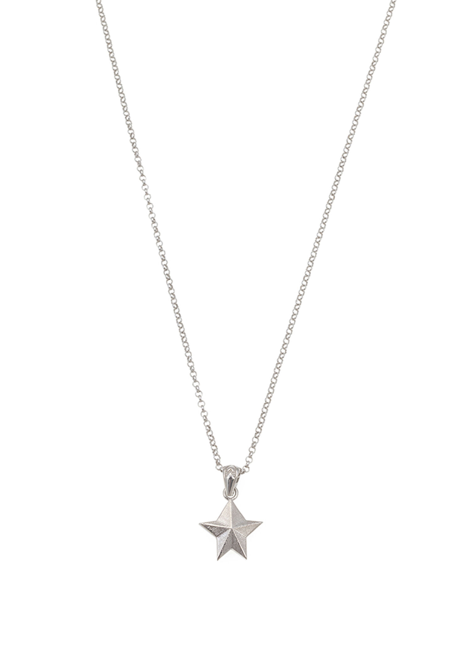 Single Star Erkek Gümüş Kolye
