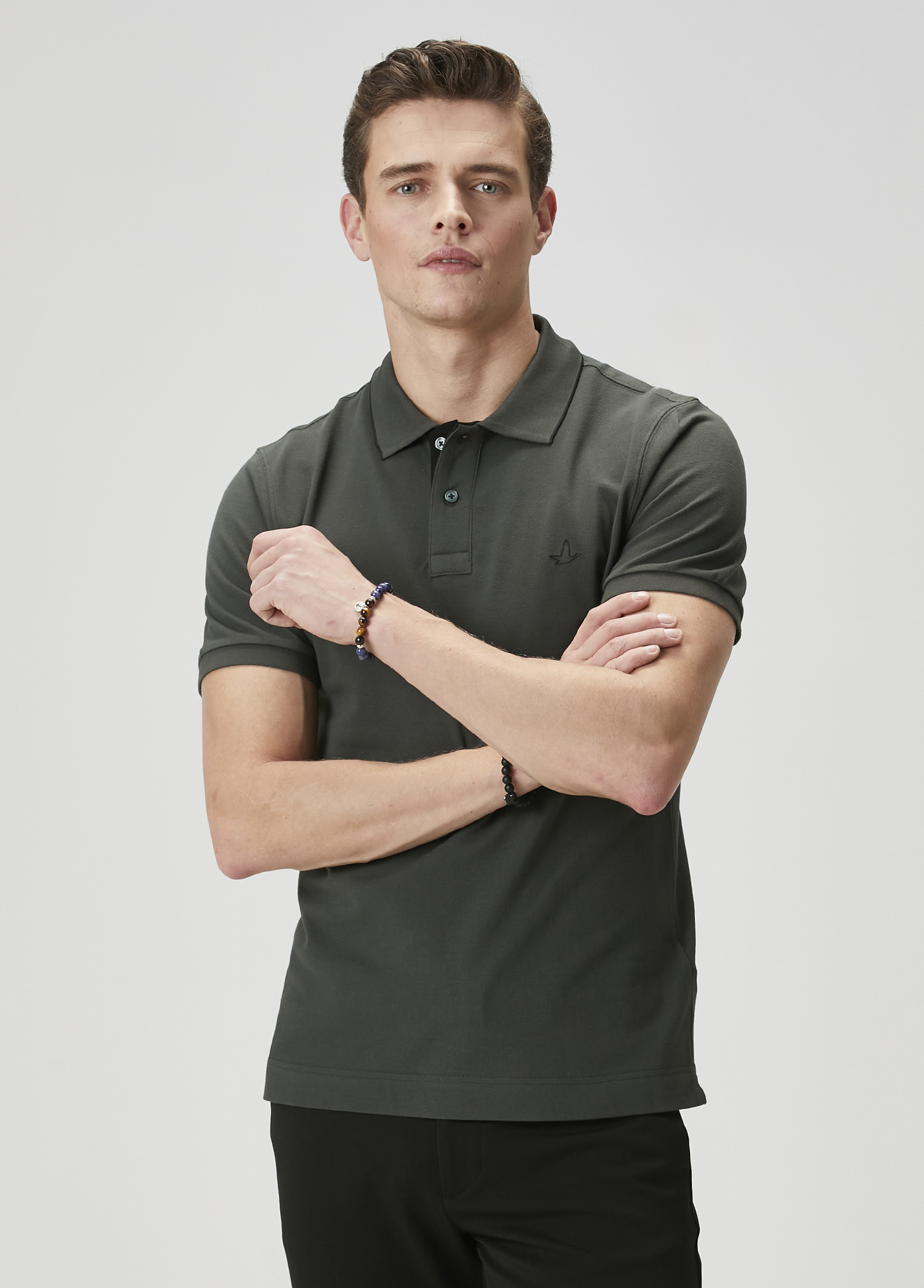 Slim Fit Haki Polo Yaka T-shirt_1