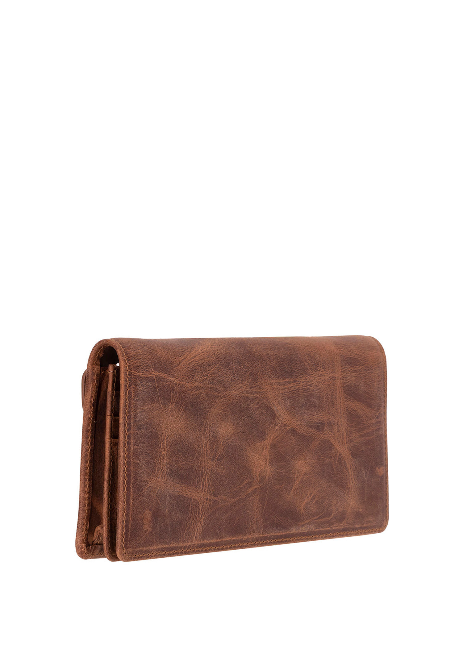 Celestina Saddle Brown Hakiki Deri Telefon Bölmeli Cüzdan