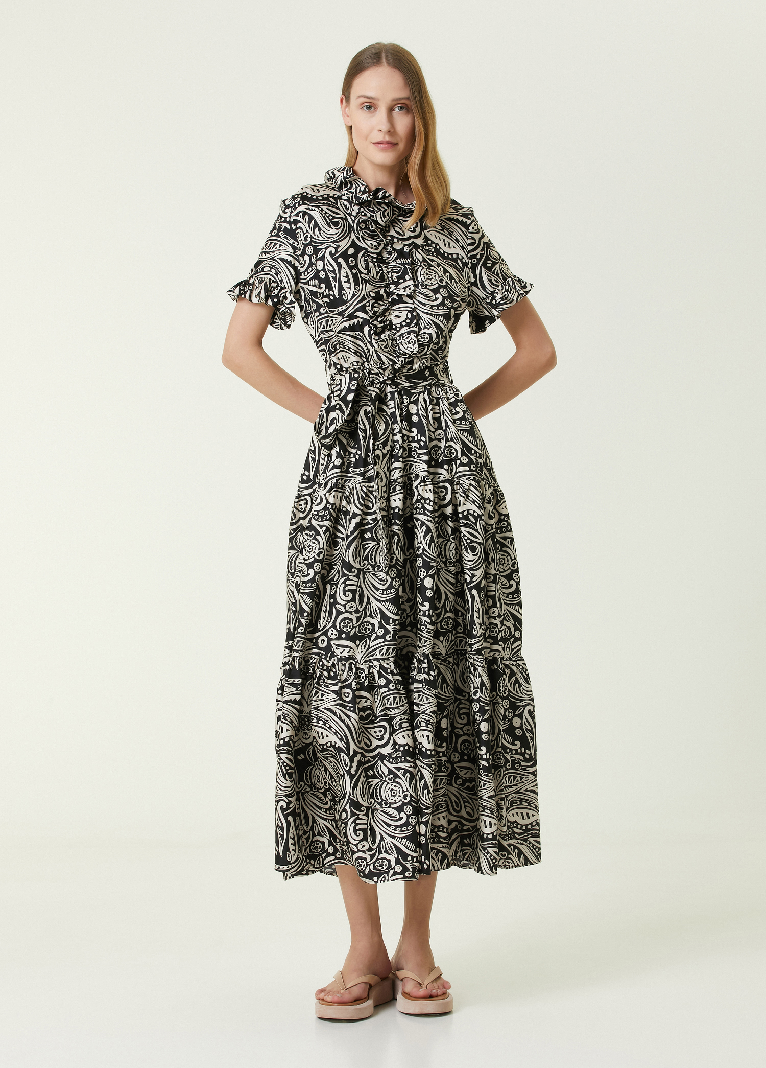 Beymen Long And Sassy Siyah Beyaz Midi İpek Elbise. 2 Beymen Long And Sassy Siyah Beyaz Midi İpek Elbise. 2