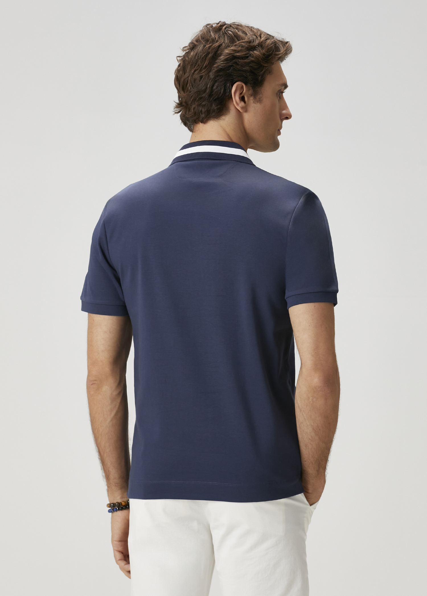 Slim Fit Lacivert Polo Yaka T-shirt_5