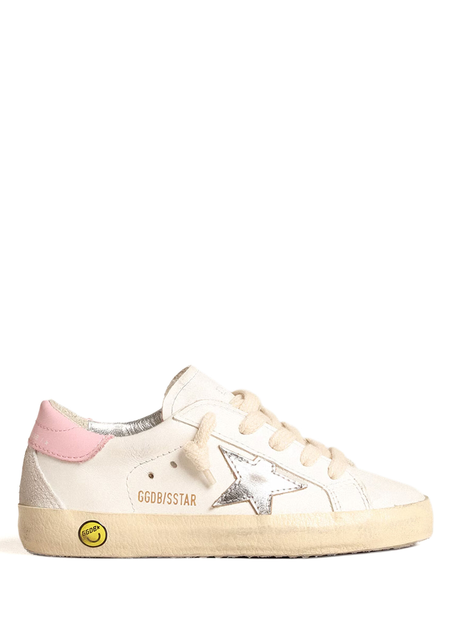 Super Star Pembe Beyaz Kız Çocuk Deri Sneaker