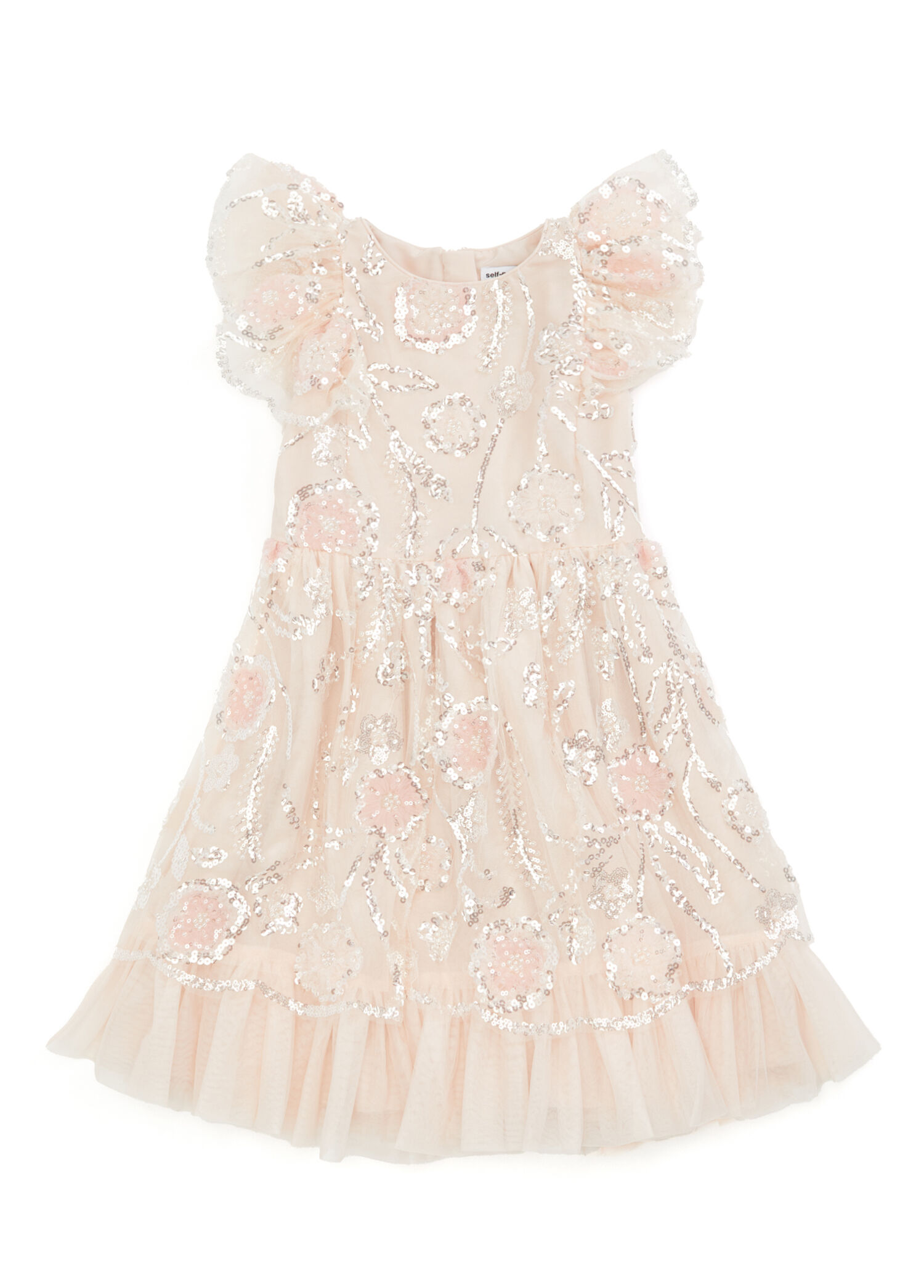 Pink Girls Sequined Dress