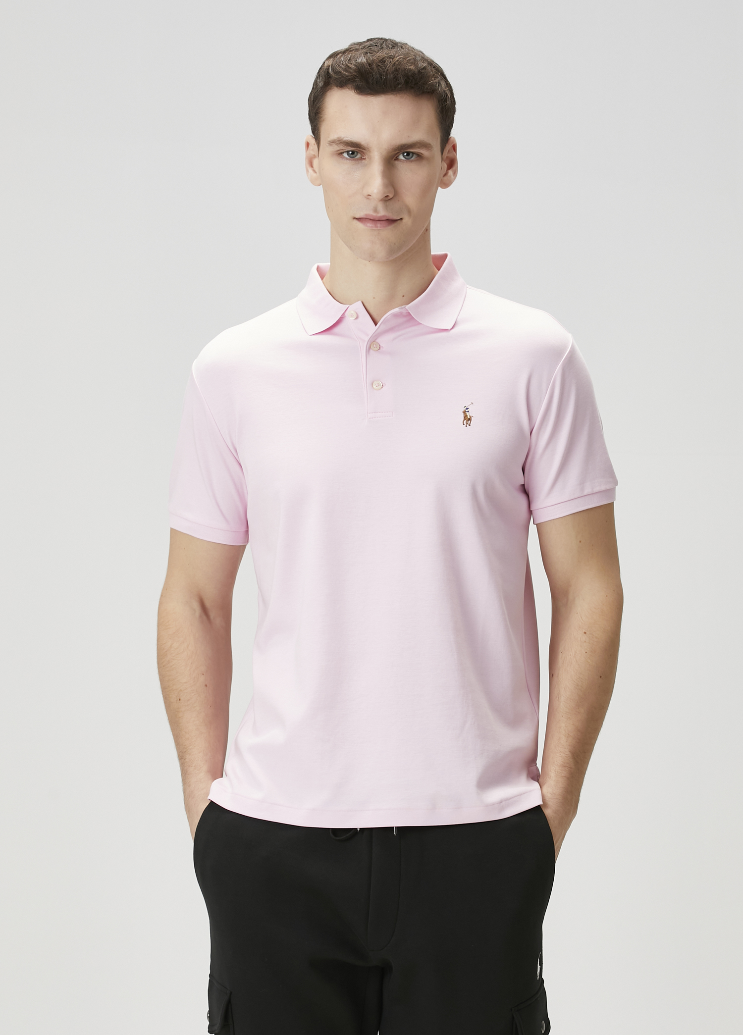 Açık Pembe Polo Yaka T-shirt