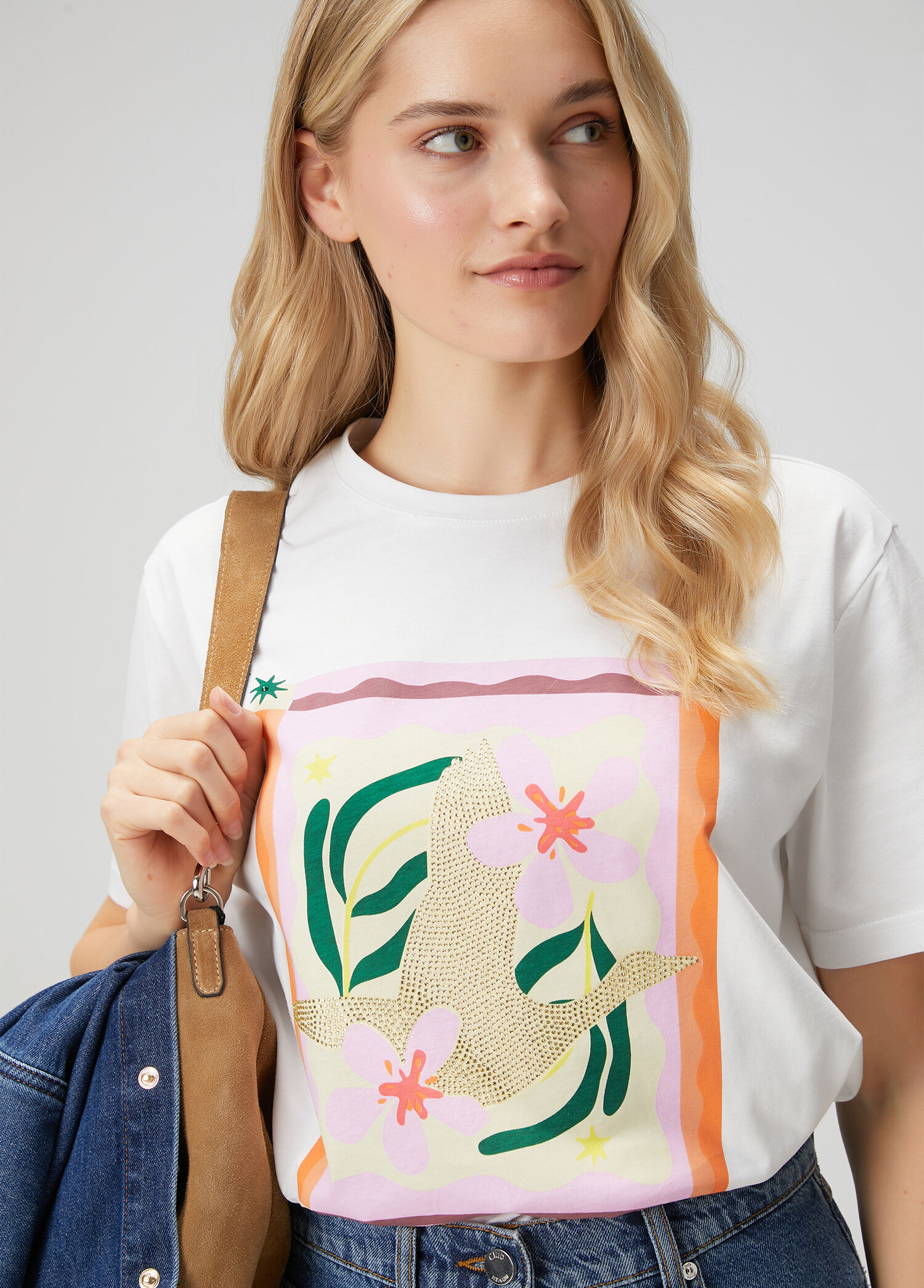 Beymen Club Kırık Beyaz Kadın Kırık Beyaz Hotfix Logolu T-shirt