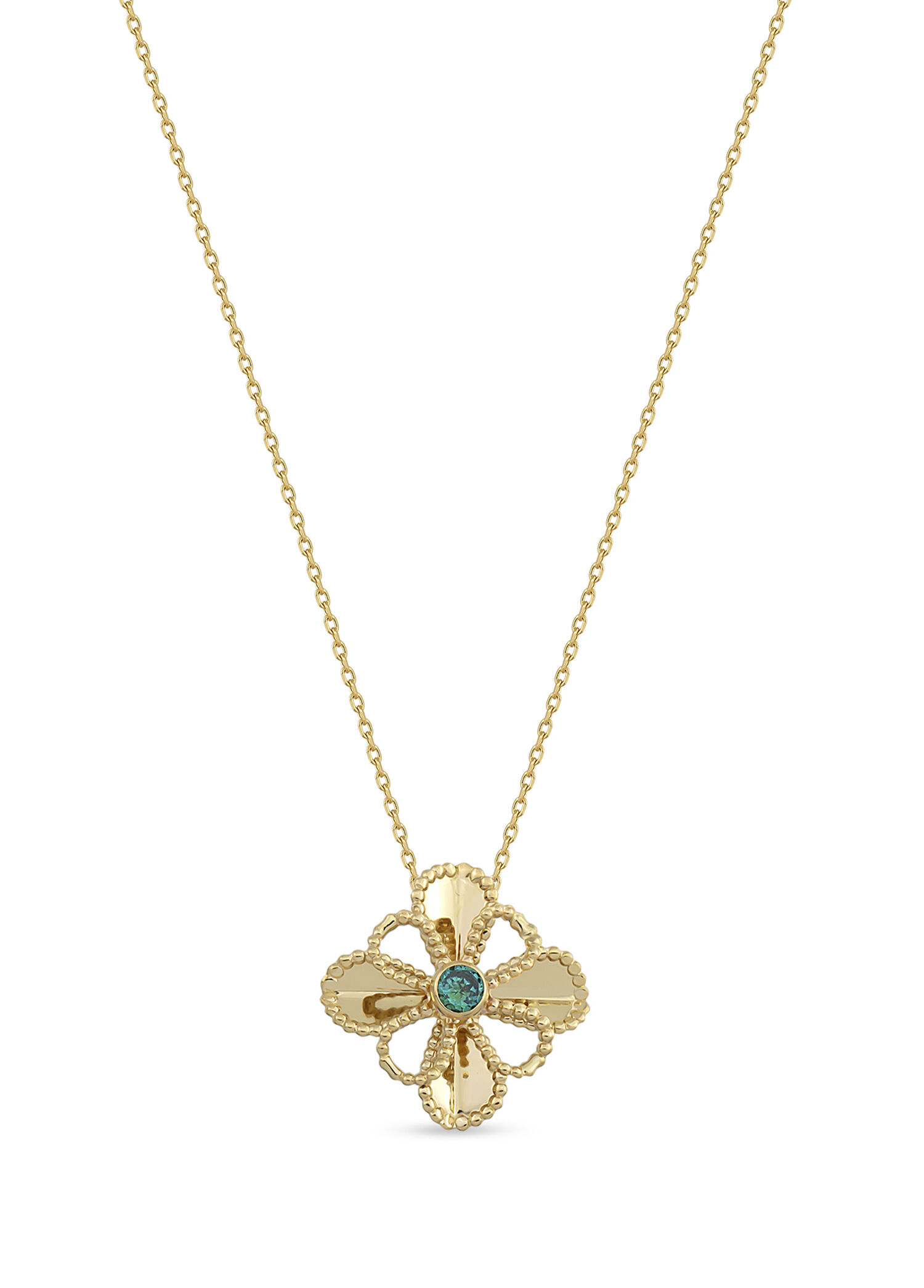 Sapphire Lotus 14 Ayar Altın Kadın Kolye