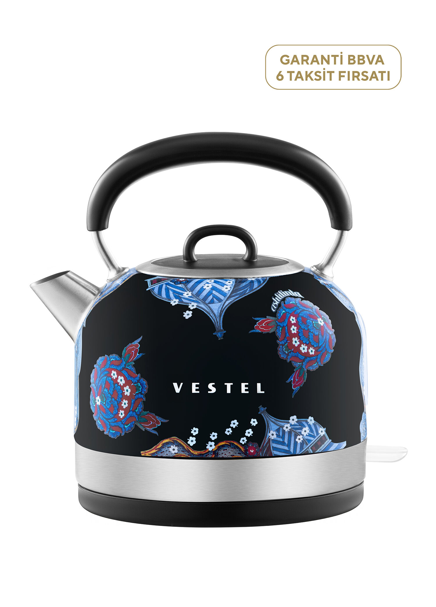 Retro Siyah Çini Kettle 1,7 Lt