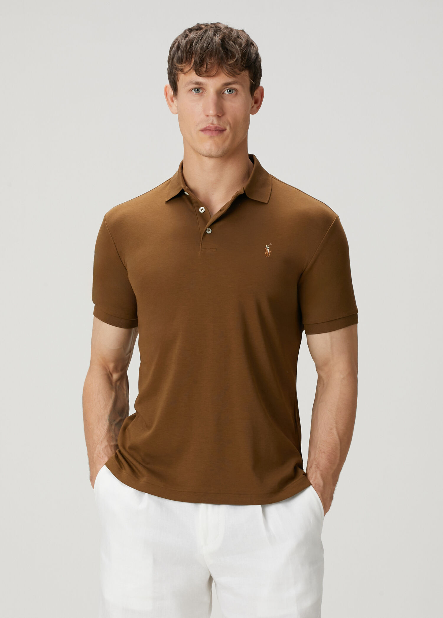 Polo Ralph Lauren - Kahverengi Polo Yaka T-shirt - Kahverengi