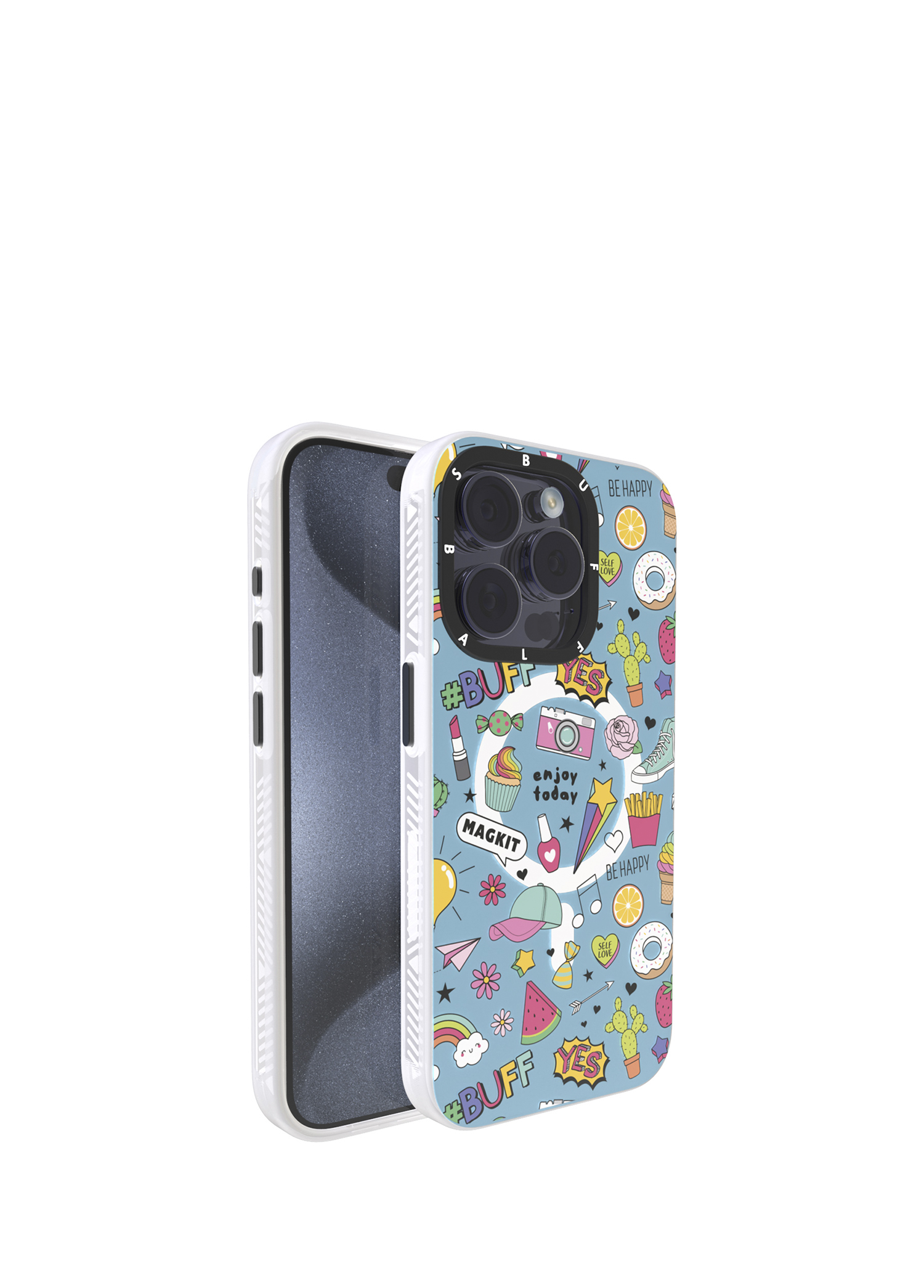 iPhone 15 Pro MagKit Blue Junior Desenli Kılıf