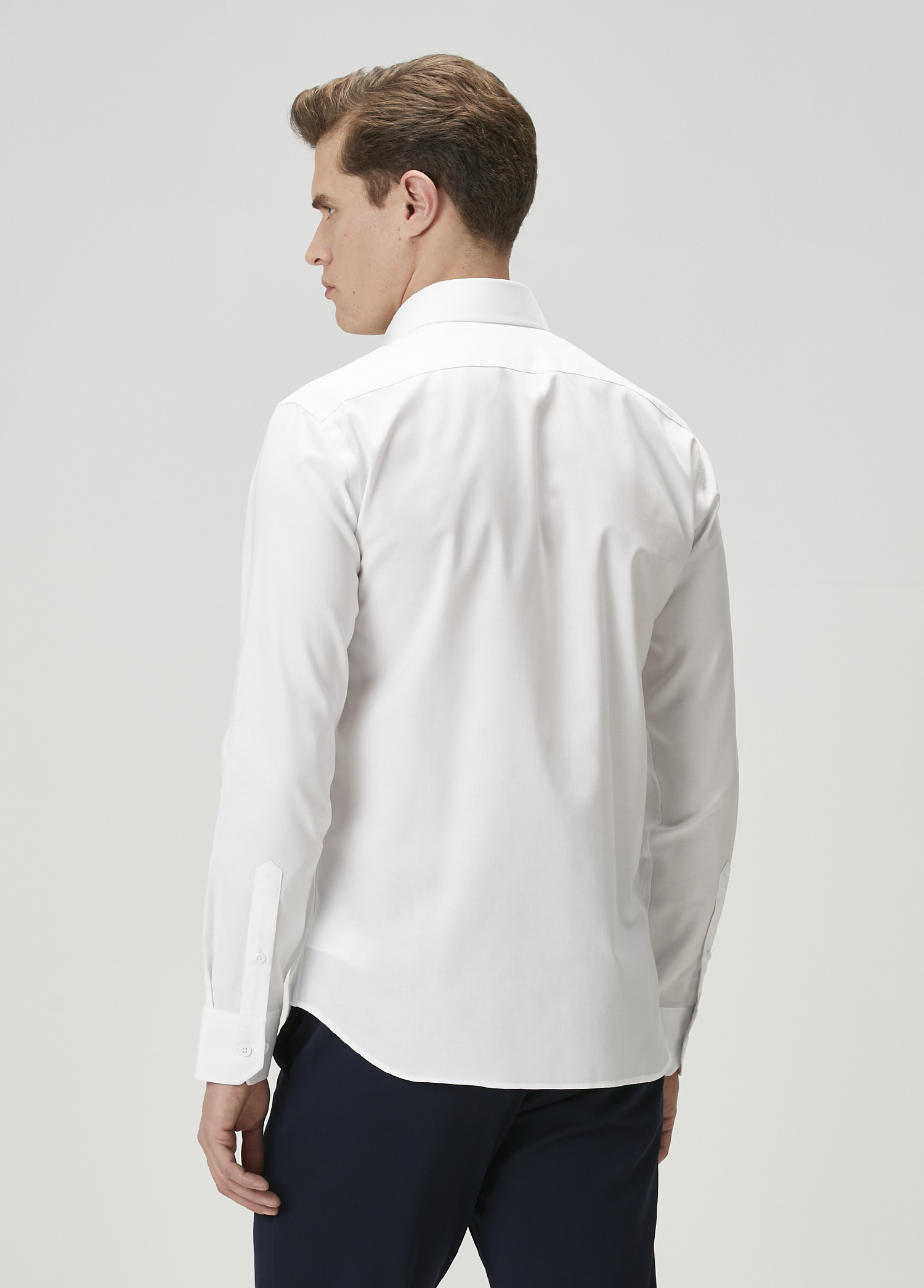 Slim Fit Beyaz Non-iron Oxford Gömlek_4