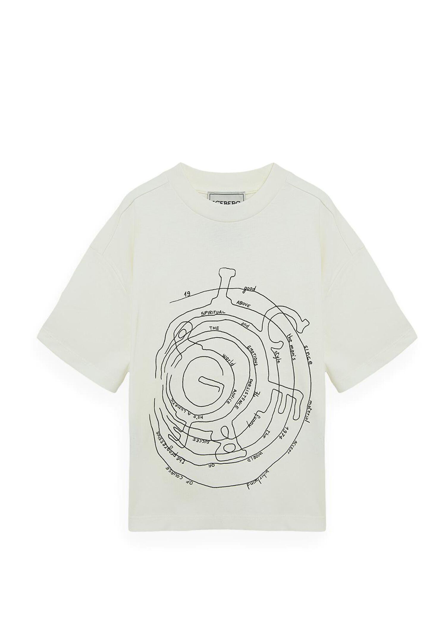 Baskılı Kırık Beyaz Kısa Kollu Erkek Çocuk T-shirt