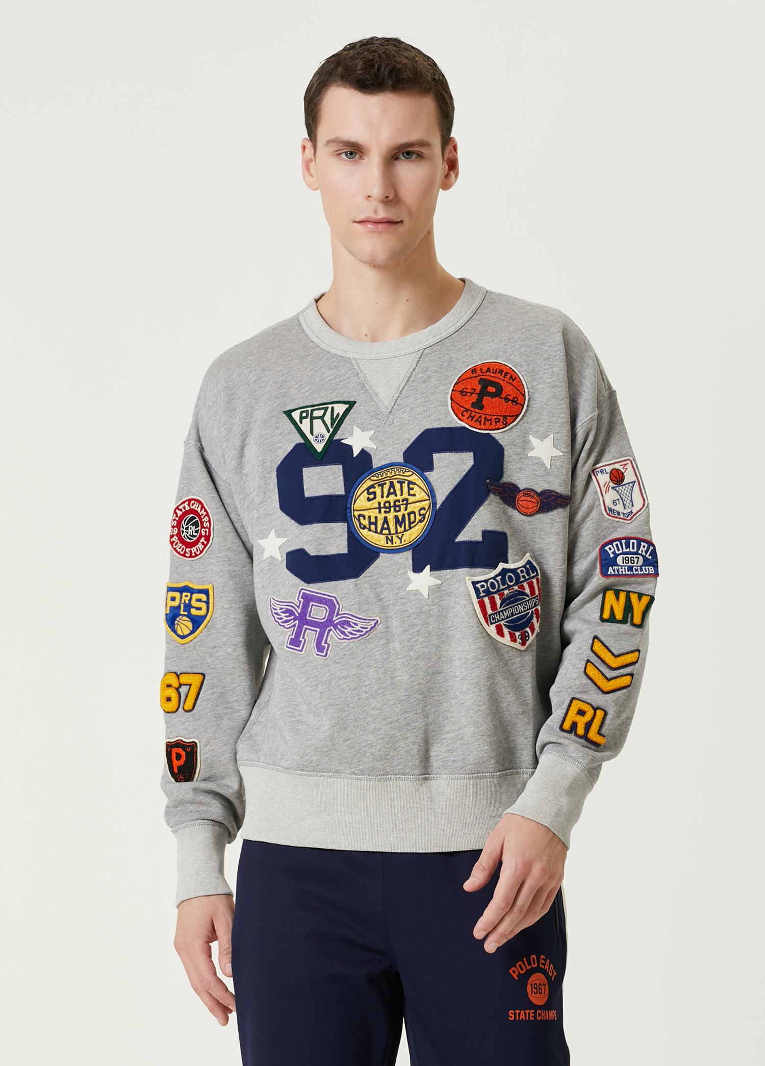 Çok Renkli Gri Logo Patchli Sweatshirt