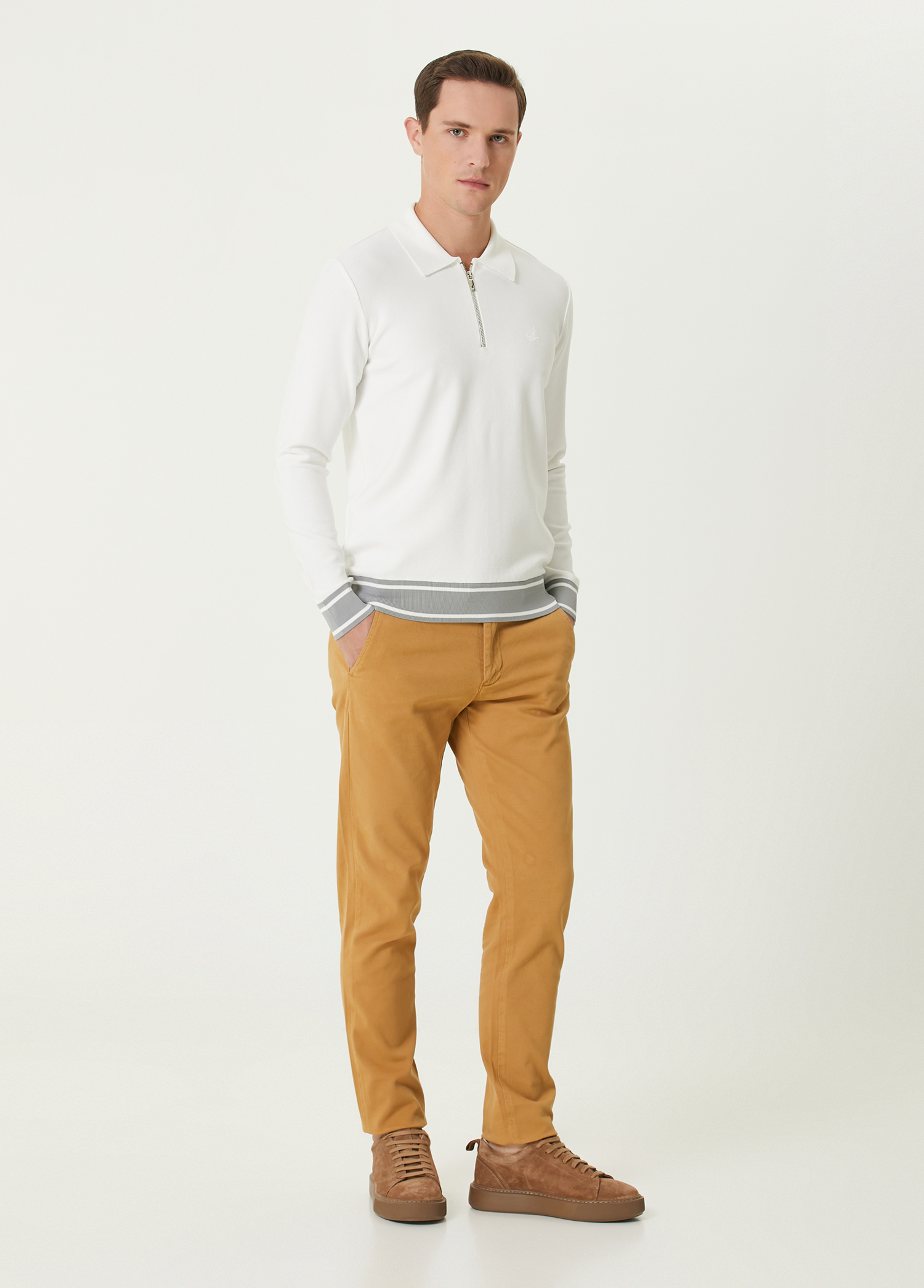 Slim Fit Camel Pantolon_0