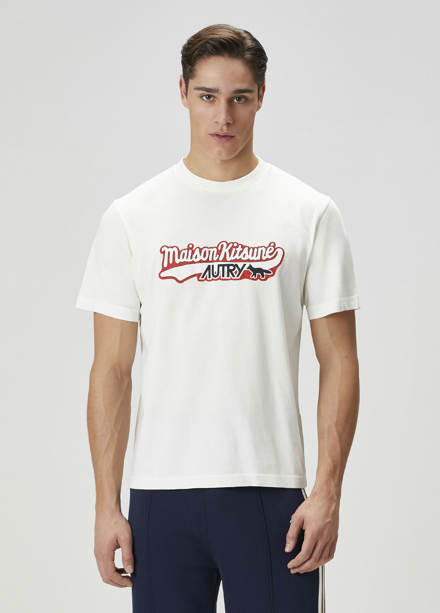 Beyaz Logo Baskılı T-shirt