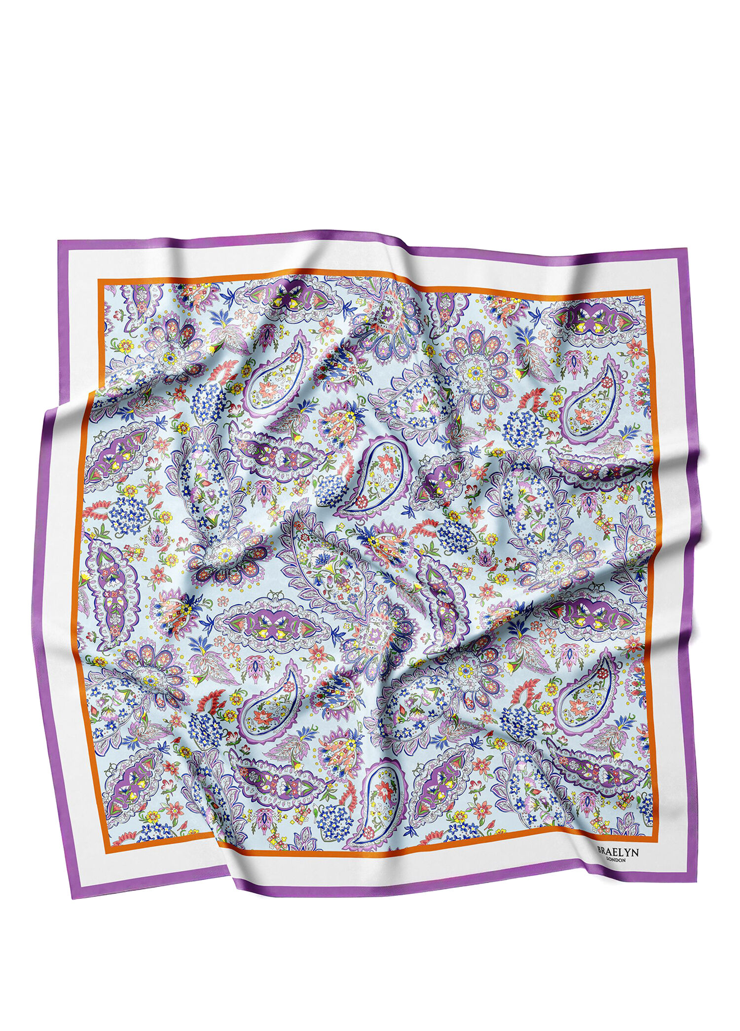 Violet Charm Renkli Twill İpek Kadın Eşarp