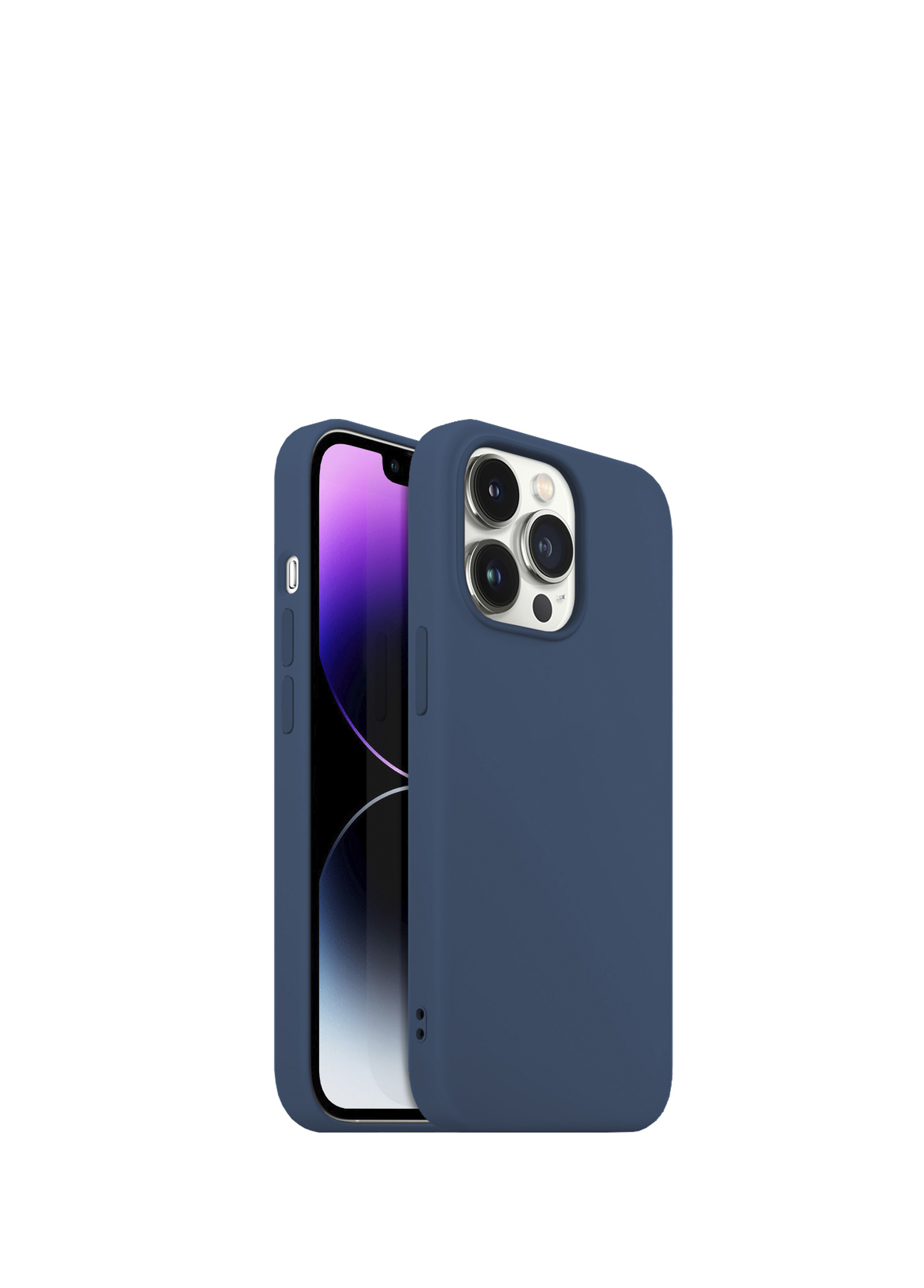 iPhone 14 Pro Max Rubber S Navy Blue Plastik Kılıf