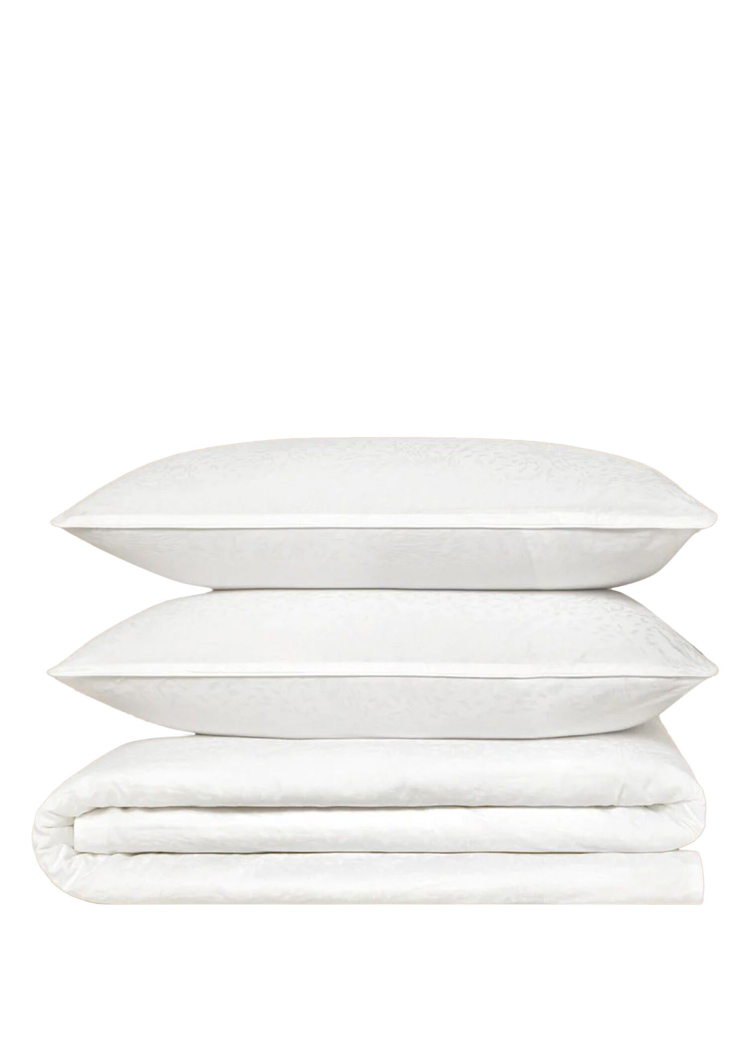 Plume Serisi Beyaz Pamuk Saten Çift Kişilik Nevresim Seti 200 x 220 cm