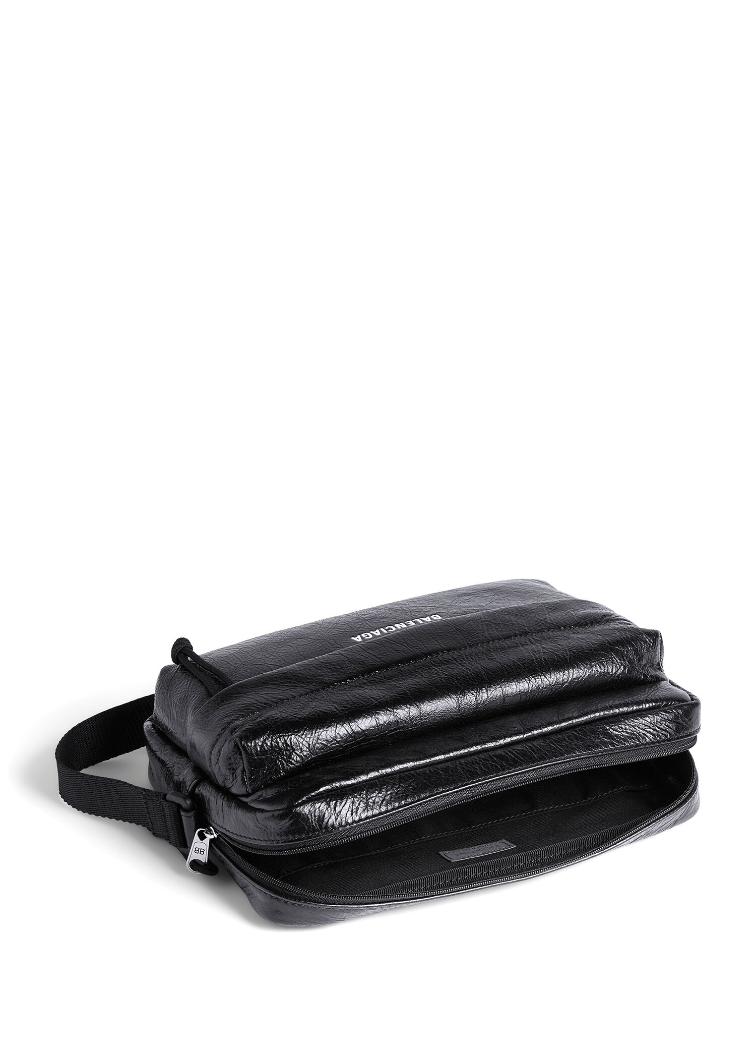 Balenciaga Siyah Erkek Bandolera Explorer Camera Siyah Erkek Deri