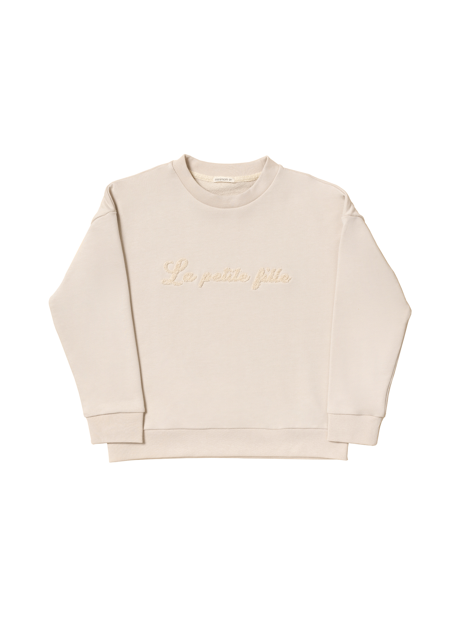 Krem Rengi Nakışlı Kız Çocuk Sweatshirt