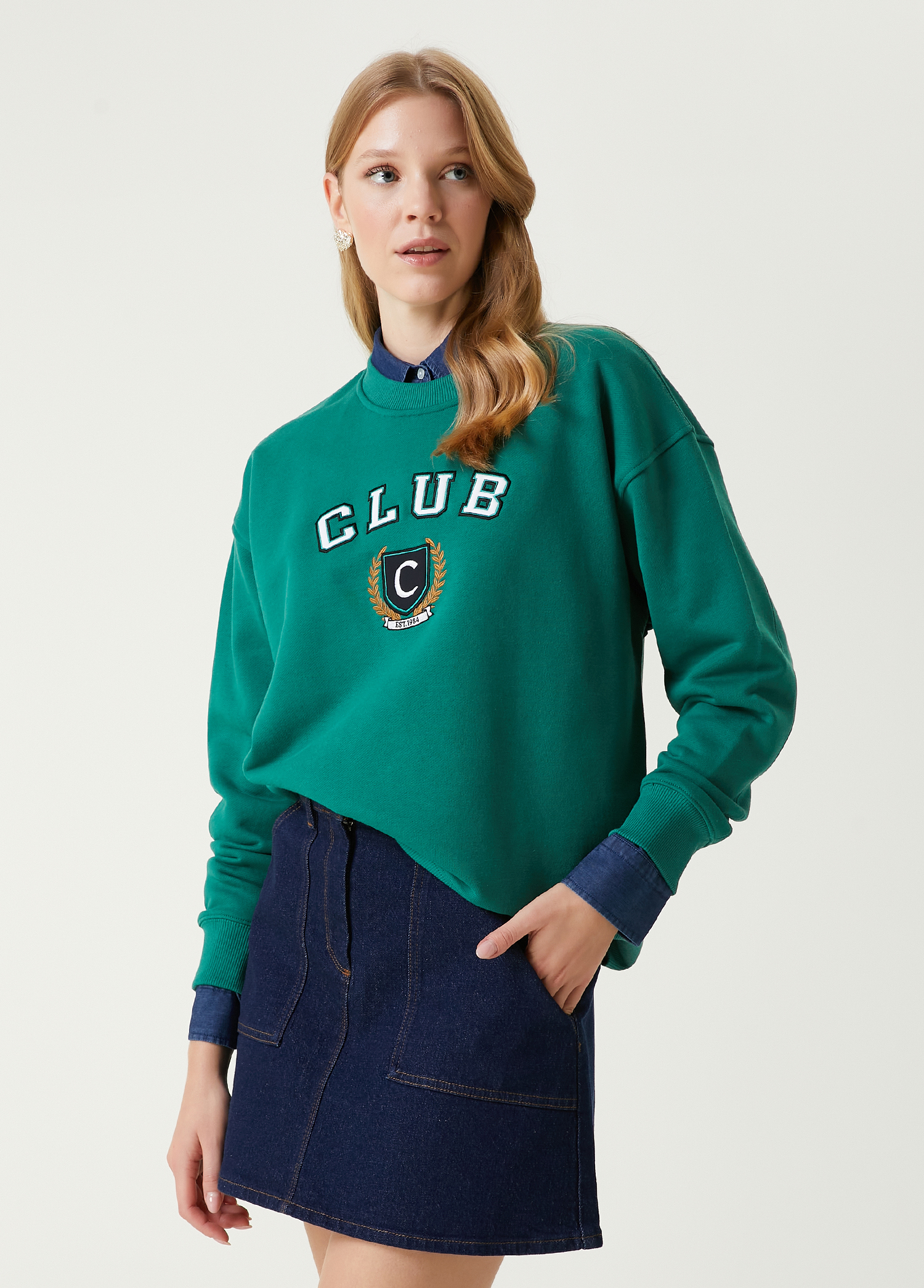 Club Yeşil Logolu Sweatshirt_3