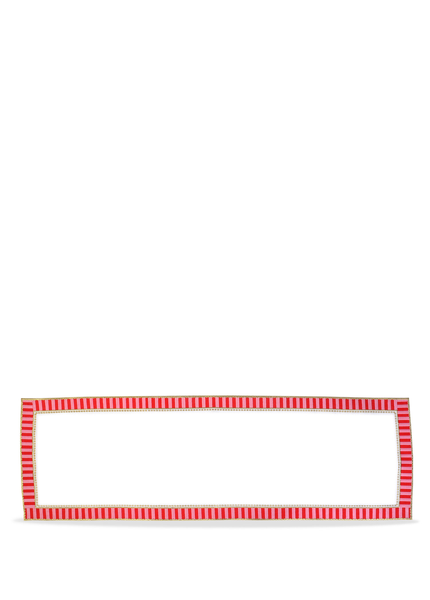 Dekoratif Candy Serisi Özel Tasarım Keten Pembe Kırmızı Damalı Runner 40x120 cm