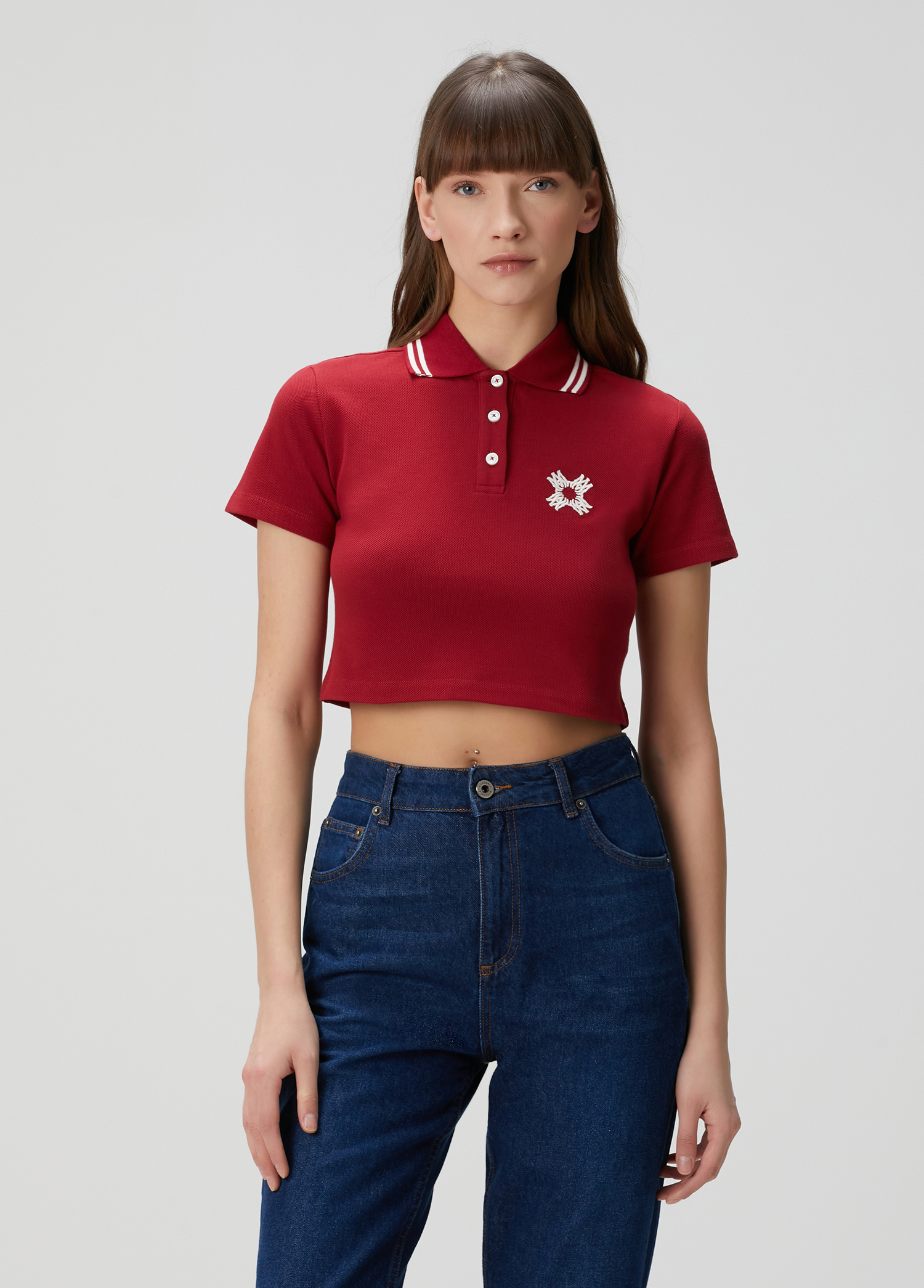 Ma Quad Bordo Crop Polo T-shirt