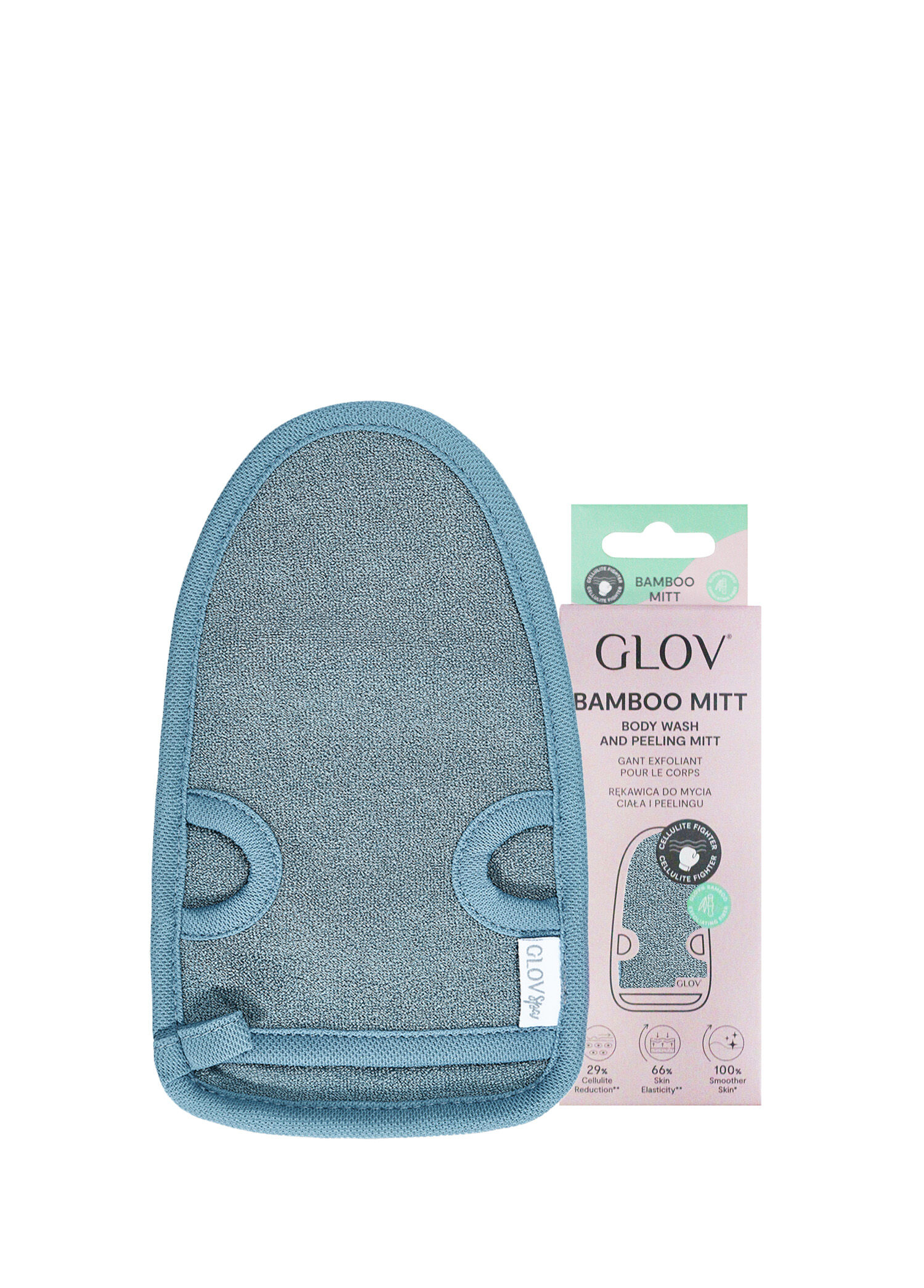 Body Wash And Peeling Mitt Grey