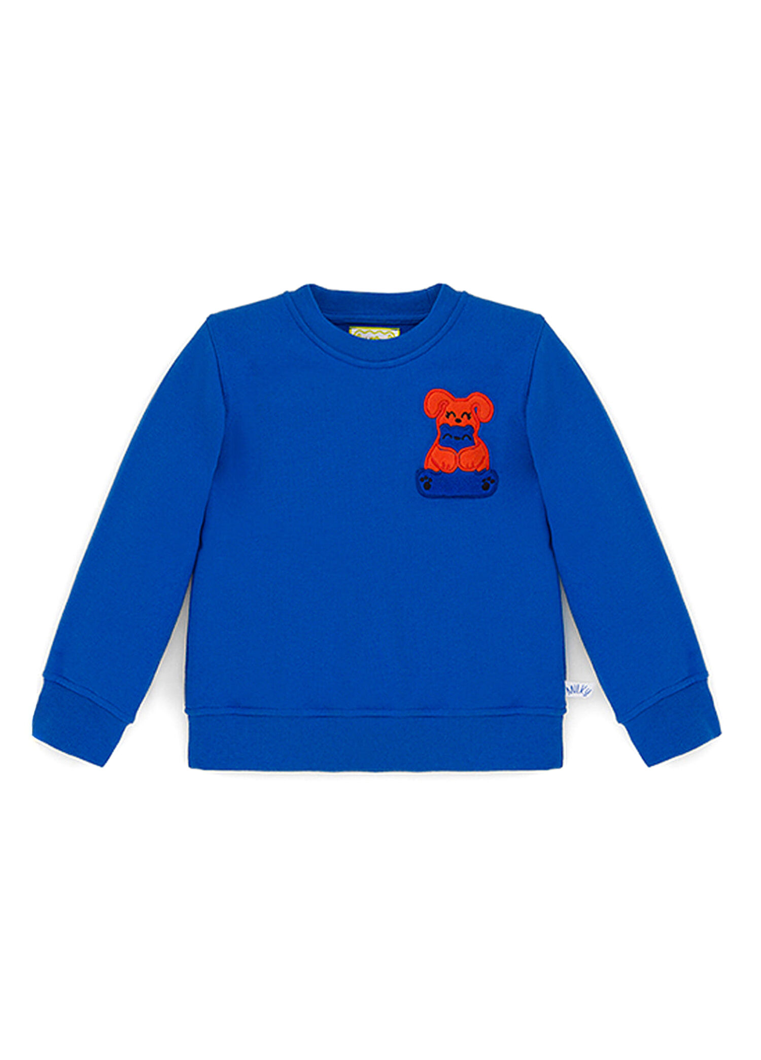 Saks Mavisi Ses Çıkaran Bisiklet Yaka Unisex Çocuk Sweatshirt