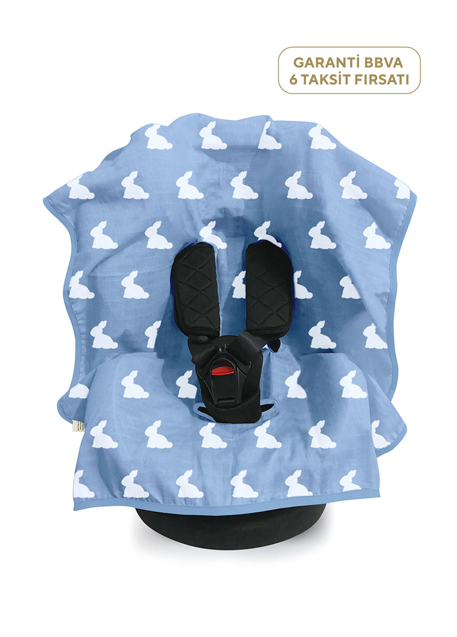 %100 Pamuk Mono Lapin Royal Blue Müslin Puset & Oto Koltuk Örtüsü