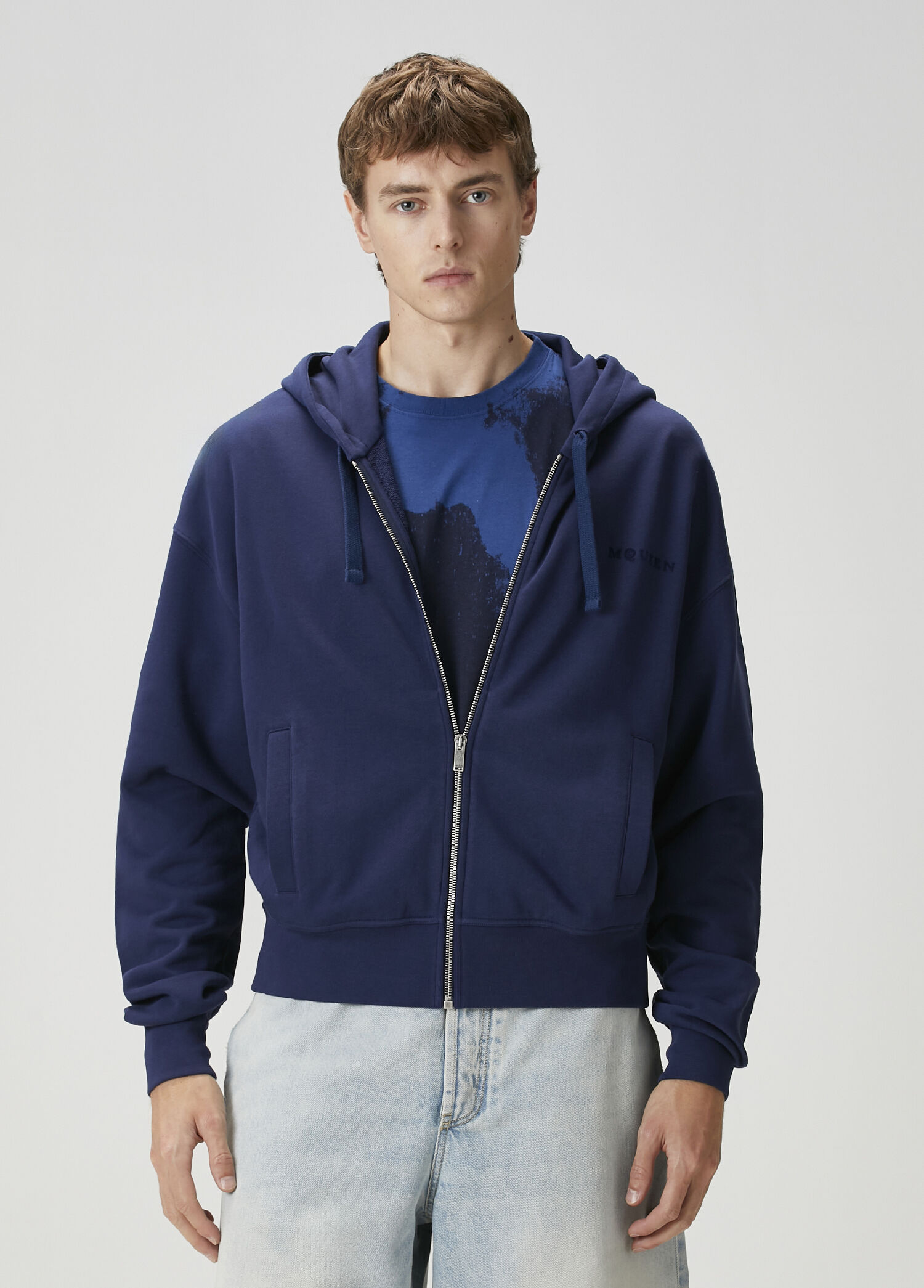 Lacivert Kapüşonlu Sweatshirt