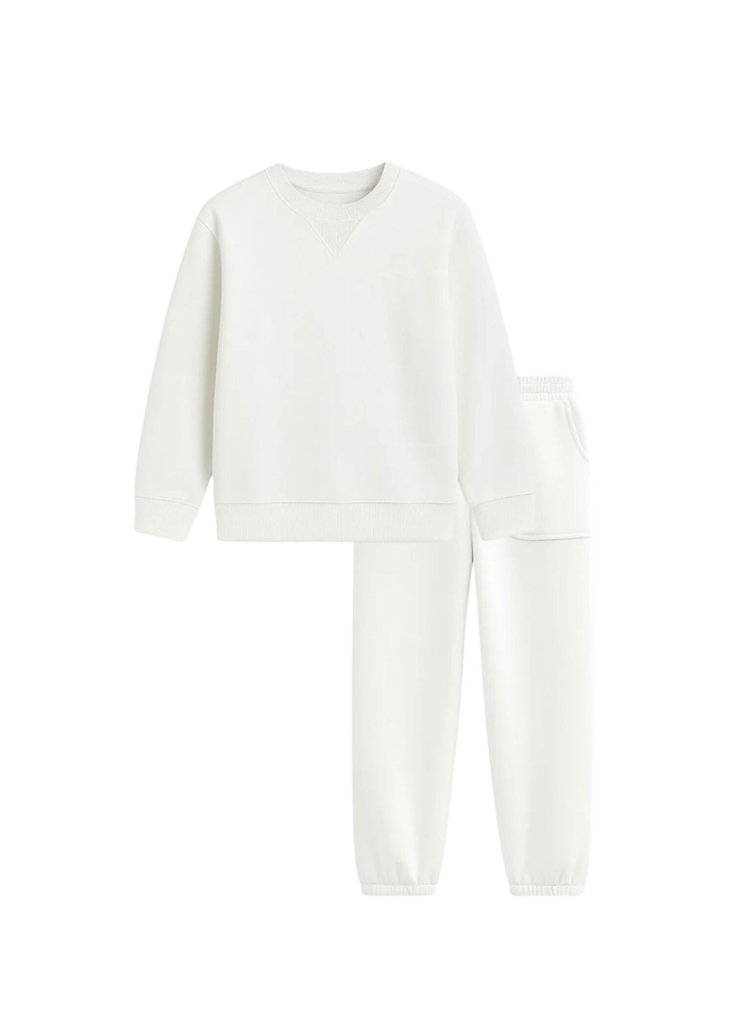 Soft Glow Ekru Cotton Kız Çocuk Eşofman Takımı