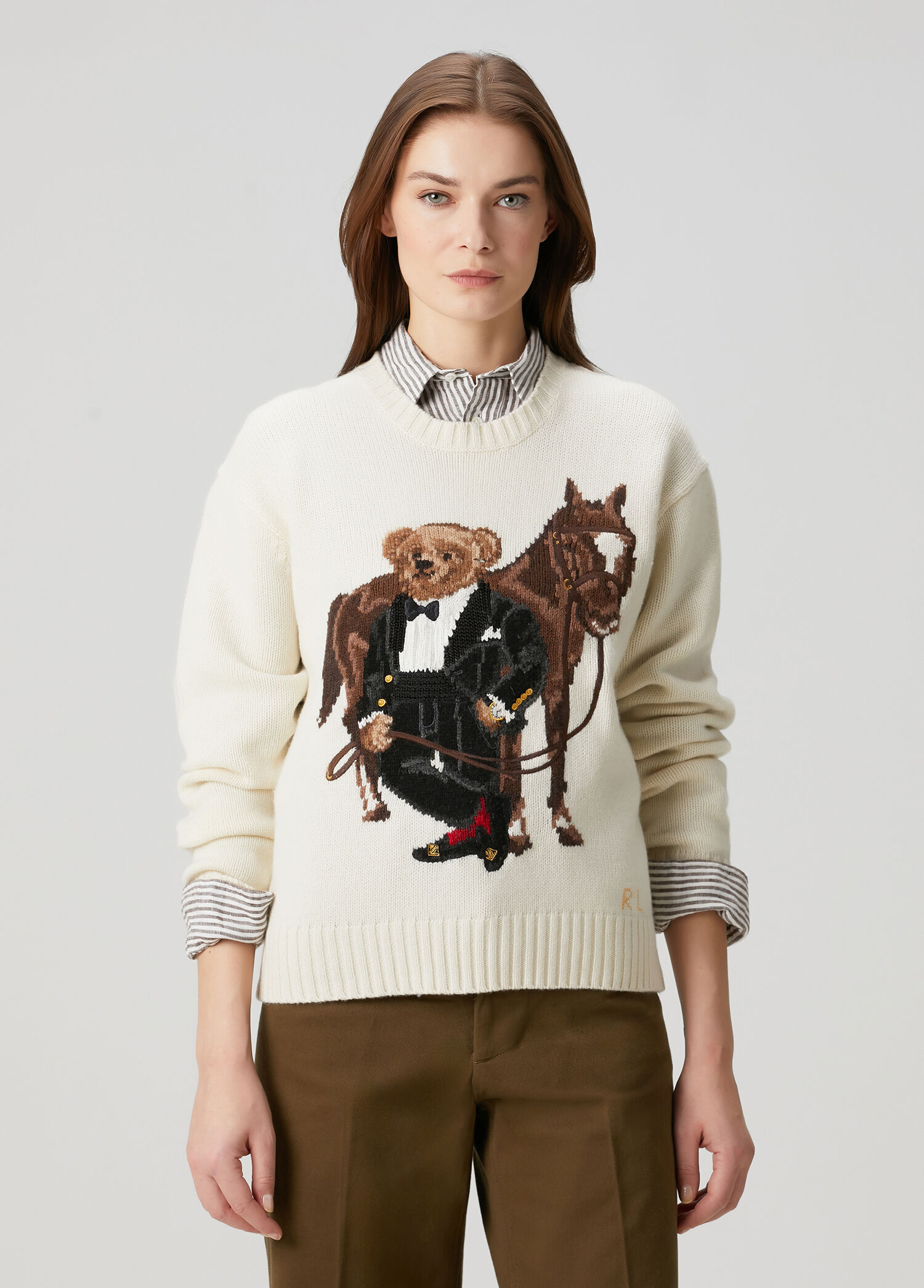Polo Bear Krem Yün Kazak